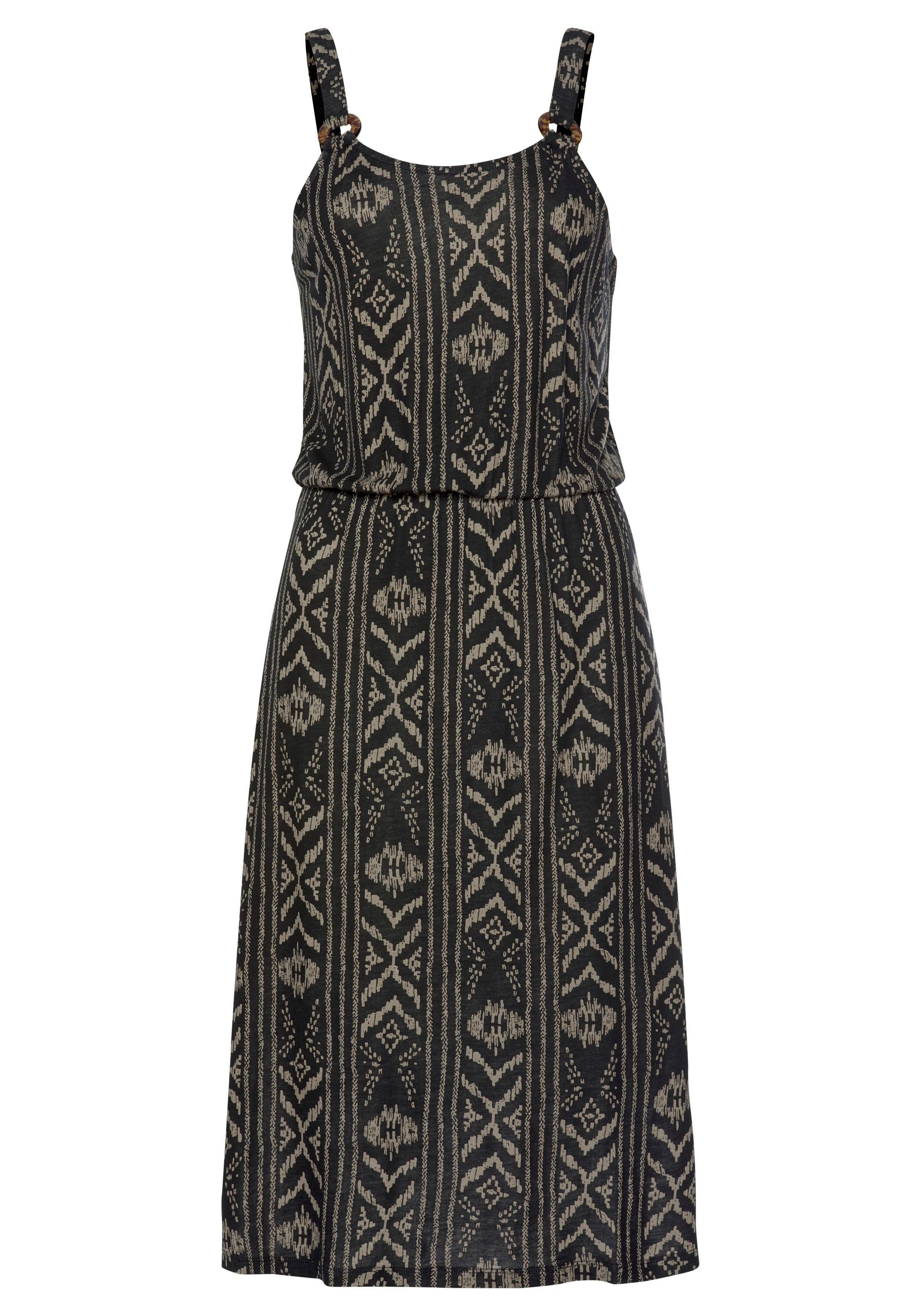 LASCANA Jerseykleid mit Ringdetail am Träger, Sommerkleid im Alloverdruck, Strandkleid. € 39,99