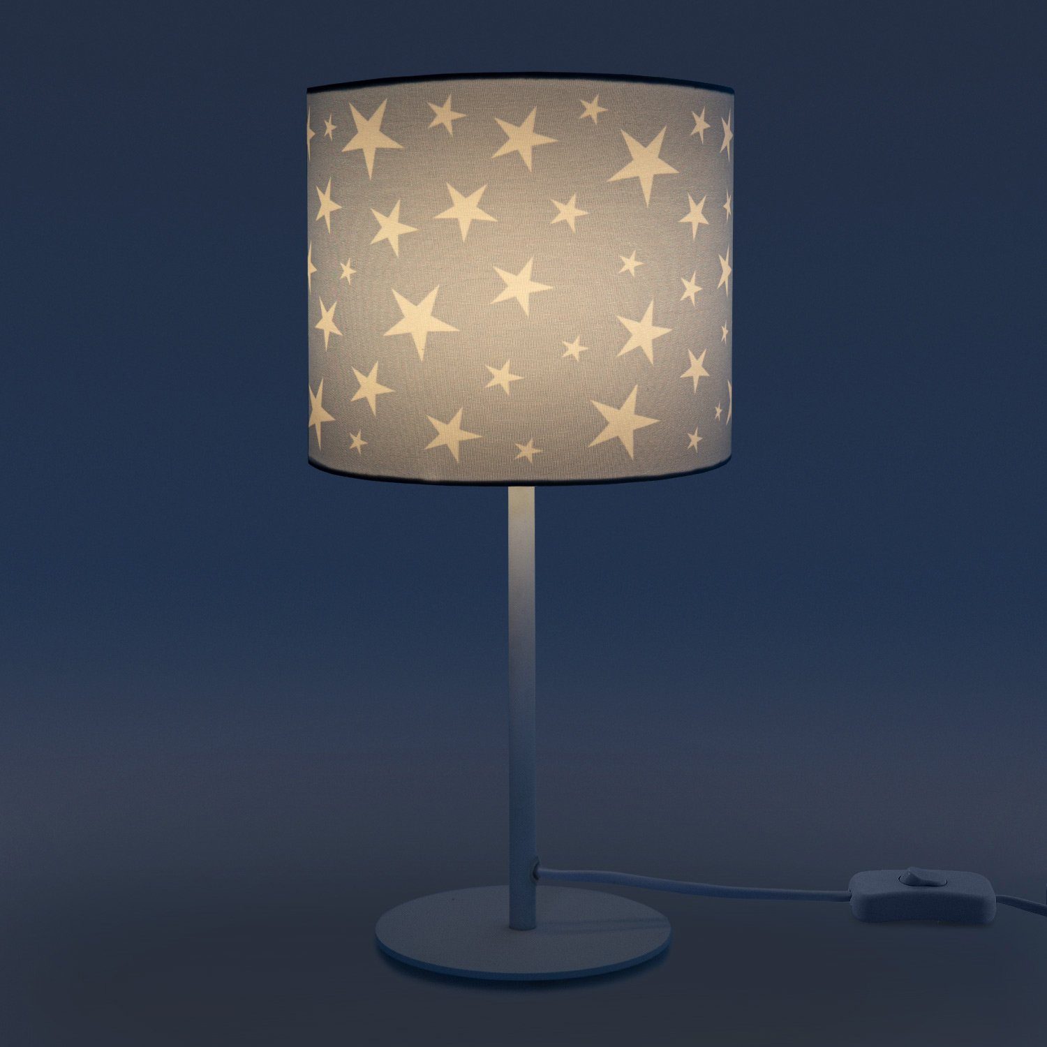 Kinderlampe Paco E14 315, LED Leuchtmittel, Tischleuchte ohne Kinderzimmer, Sternen-Motiv, Capri Deko Tischleuchte Home