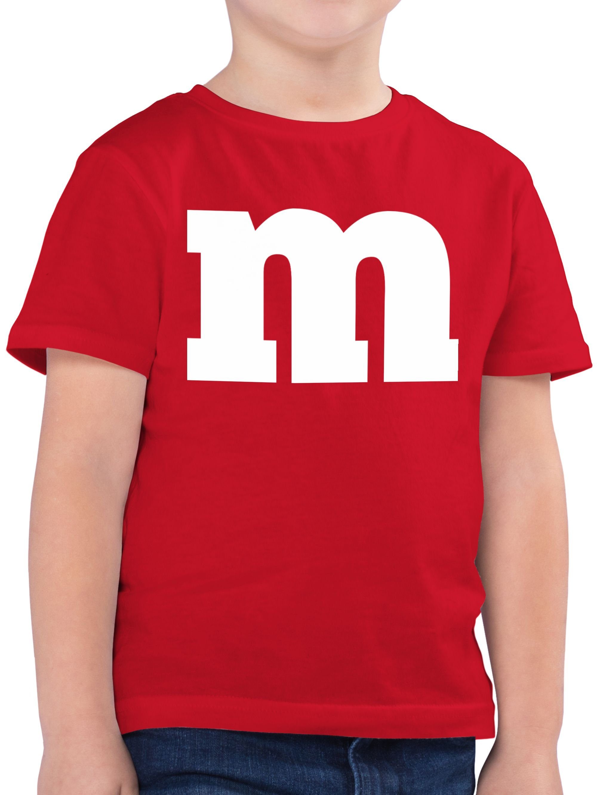 & M Fasching T-Shirt Rot 3 Aufdruck Shirtracer Karneval