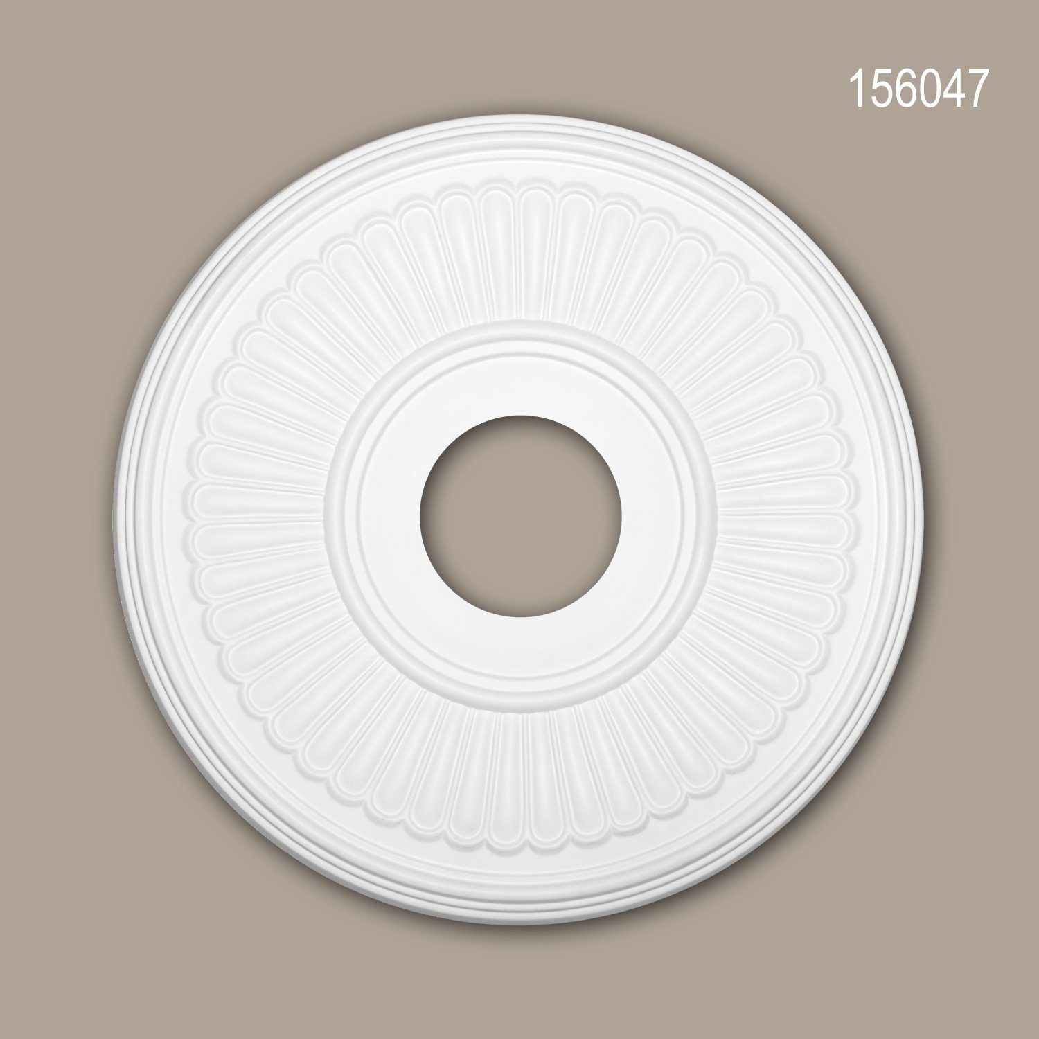 Profhome Decken-Rosette 156047 (Rosette, 1 St., Deckenrosette, Medallion, Stuckrosette, Deckenelement, Zierelement, Durchmesser 40,4 cm), weiß, vorgrundiert, Stil: Neo-Klassizismus