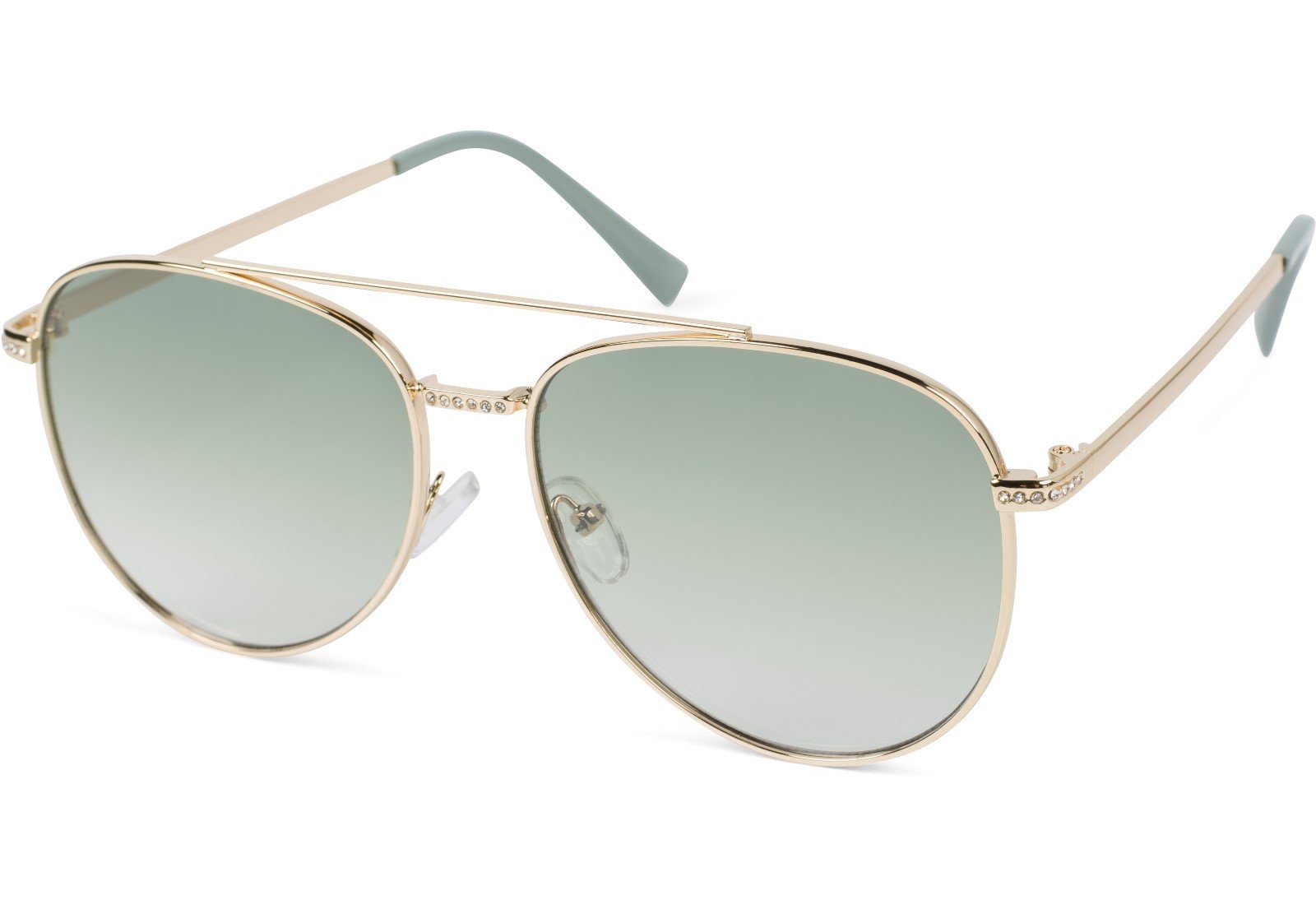 styleBREAKER Sonnenbrille (1-St) Getönt Gestell Gold / Glas Grün Verlauf