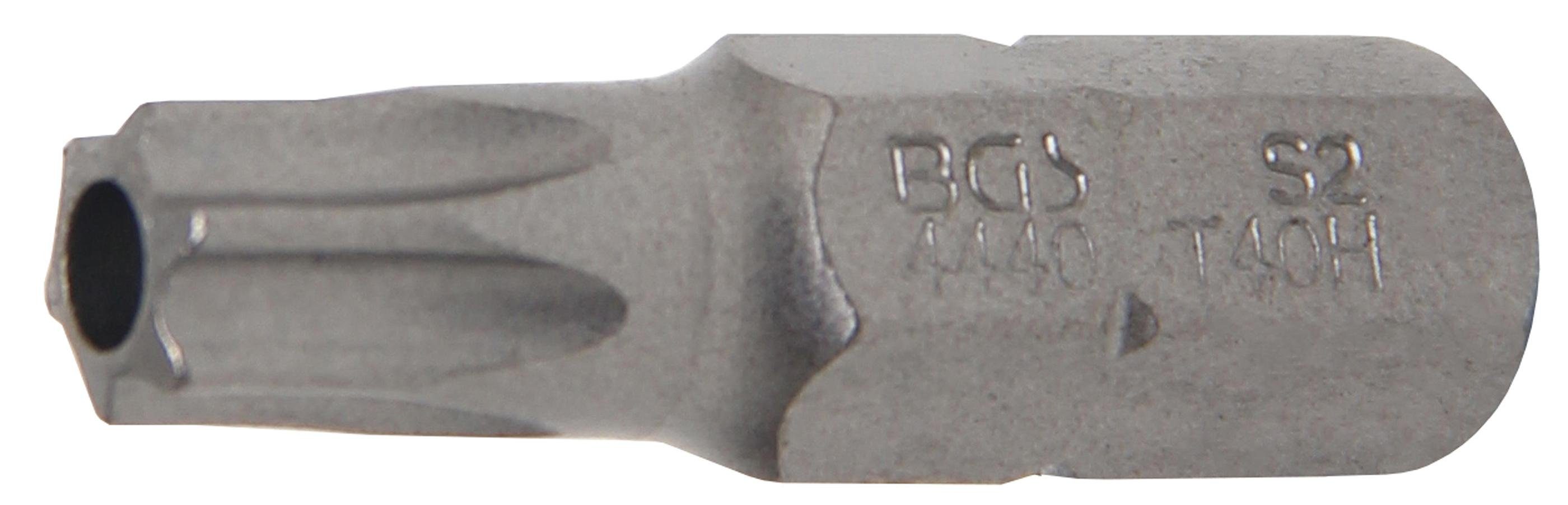 BGS technic Bit-Schraubendreher Bit, Antrieb Außensechskant 8 mm (5/16), T-Profil (für Torx) mit Bohrung T40