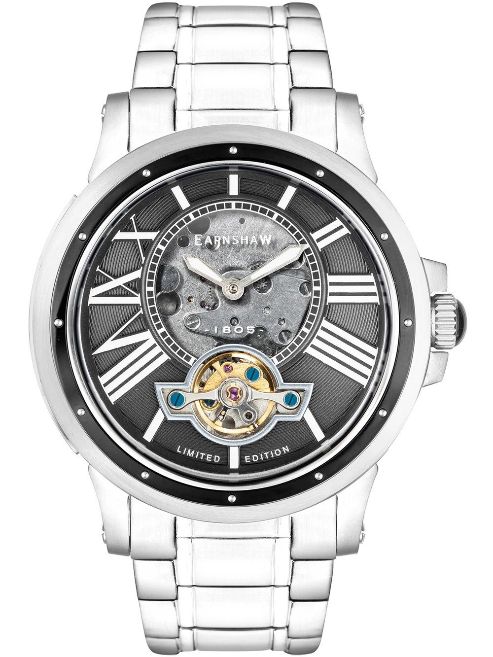Thomas Earnshaw Automatikuhr Thomas Earnshaw ES-8244-44 Bertha Open Heart Skeleton Herrenuhr 42mm Thomas Earnshaw ES-8244-44 Bertha Open Heart Skeleton Herrenuhr 42mm