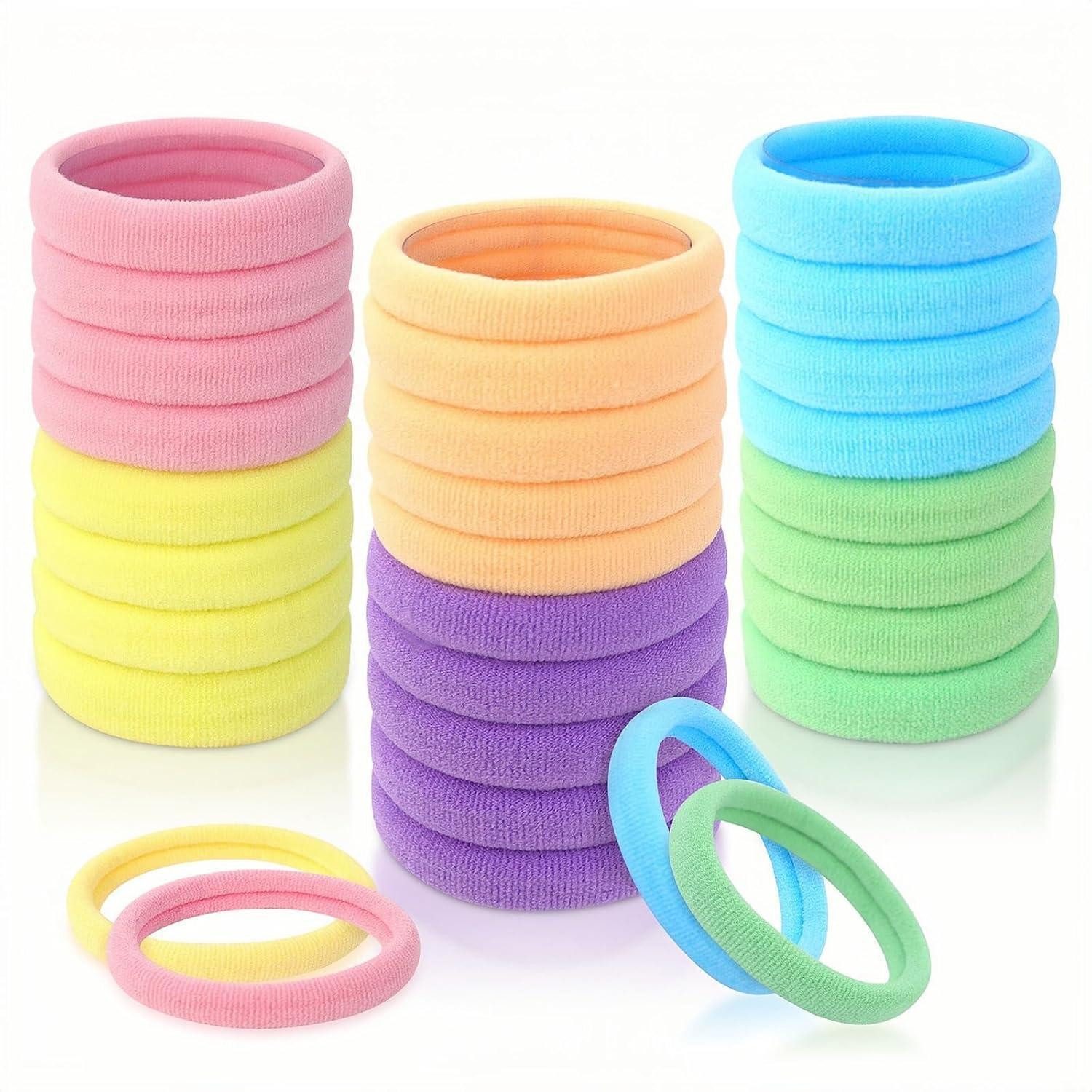 LuxusKollektion Haargummi 30 Stück Damen Haargummi 4cm Bunt Baumwolle Ohne Metall Weich