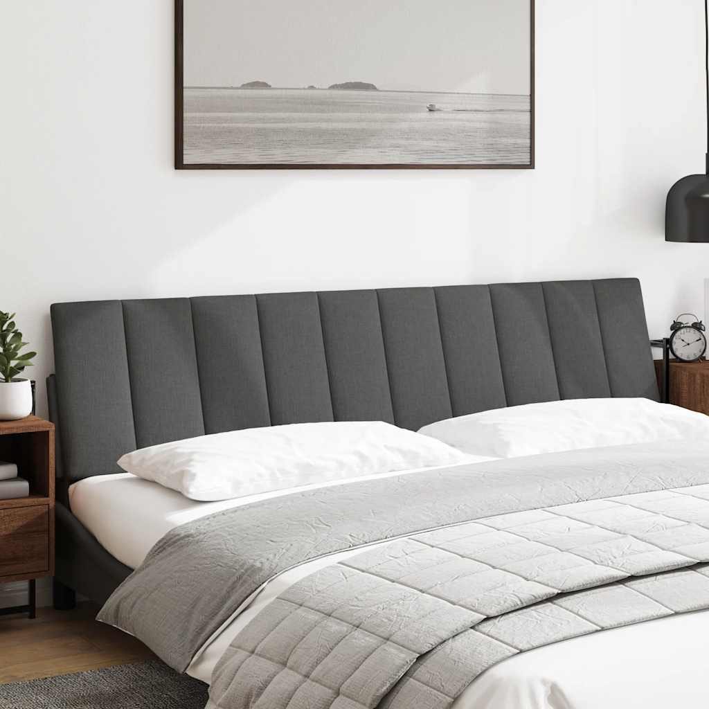 vidaXL Bett, Kopfteil-Kissen Dunkelgrau 200 cm Stoff günstig online kaufen