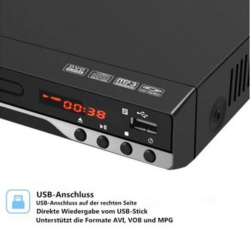 XDOVET Mini-DVD-Player HDMI,1080P HD-Kompakt-DVD-Player für Smart-TV DVD-Player (mit All Region Free,CD-DVD-Player,USB/Fernbedienung)
