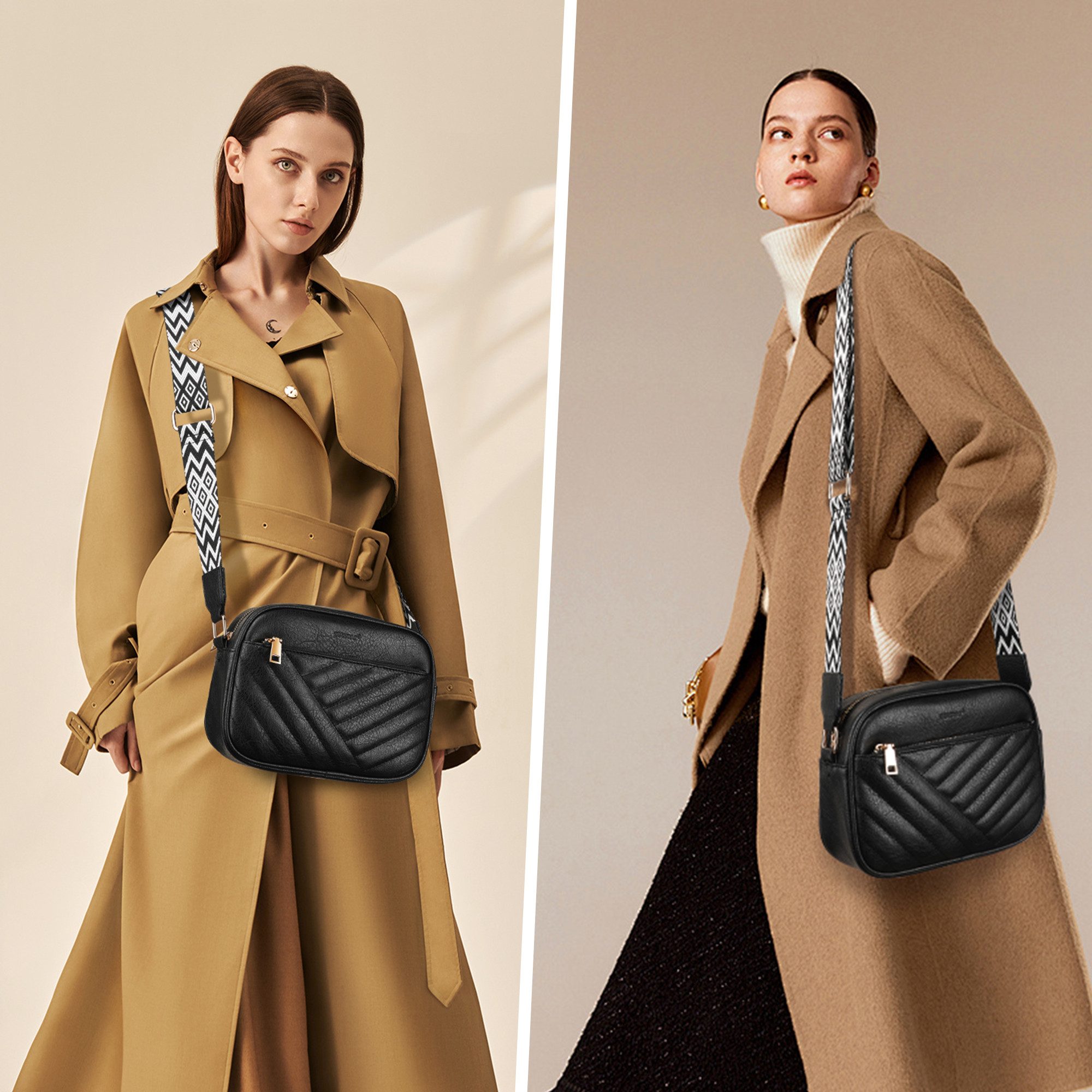 TAN.TOMI Umhängetasche Damen Handy Schultertasche Gestepptes Design Crossbo günstig online kaufen