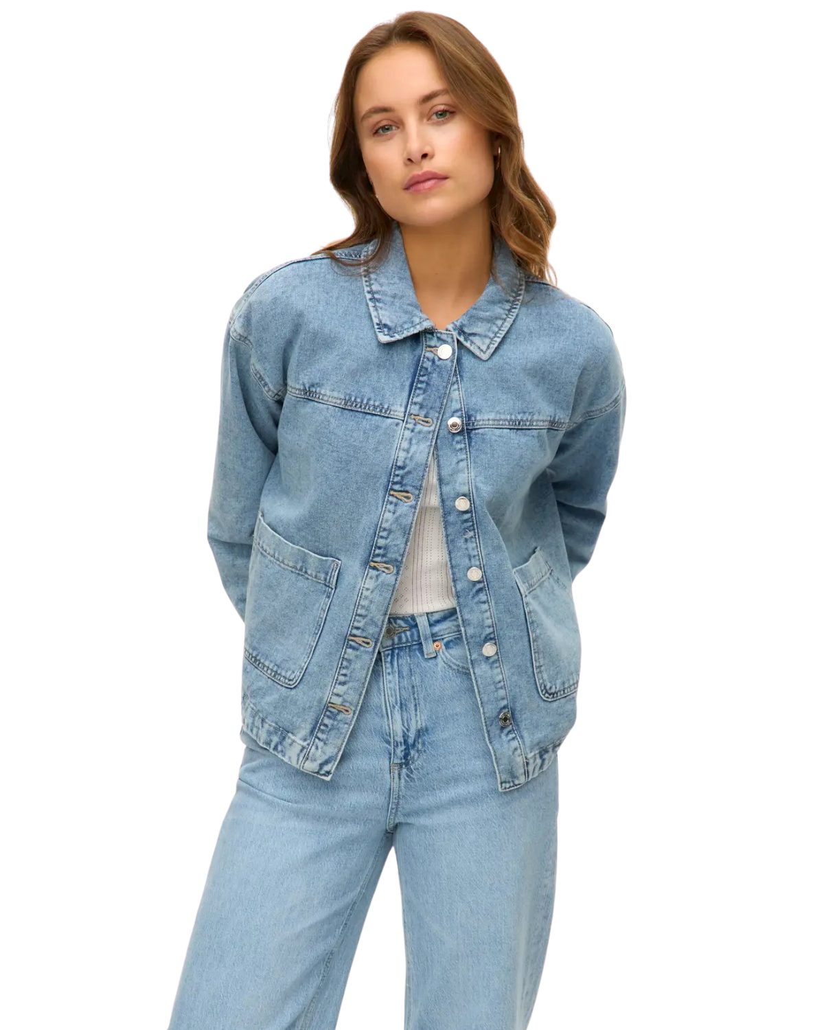Vero Moda Jeansjacke Denim-Shacket im Oversize-Look