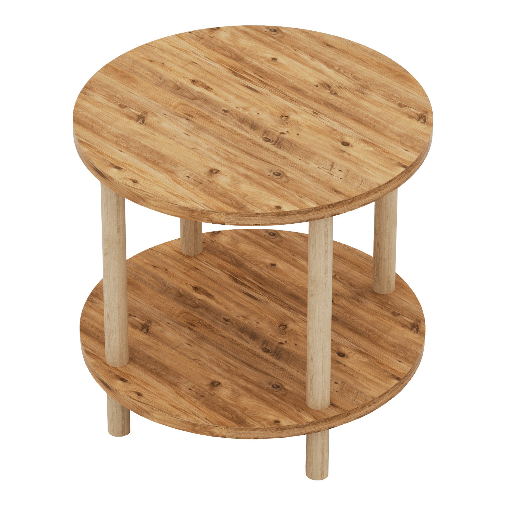 en.casa Beistelltisch, »Ves« mit unterer Ablage 49 x Ø42 cm Holzoptik günstig online kaufen