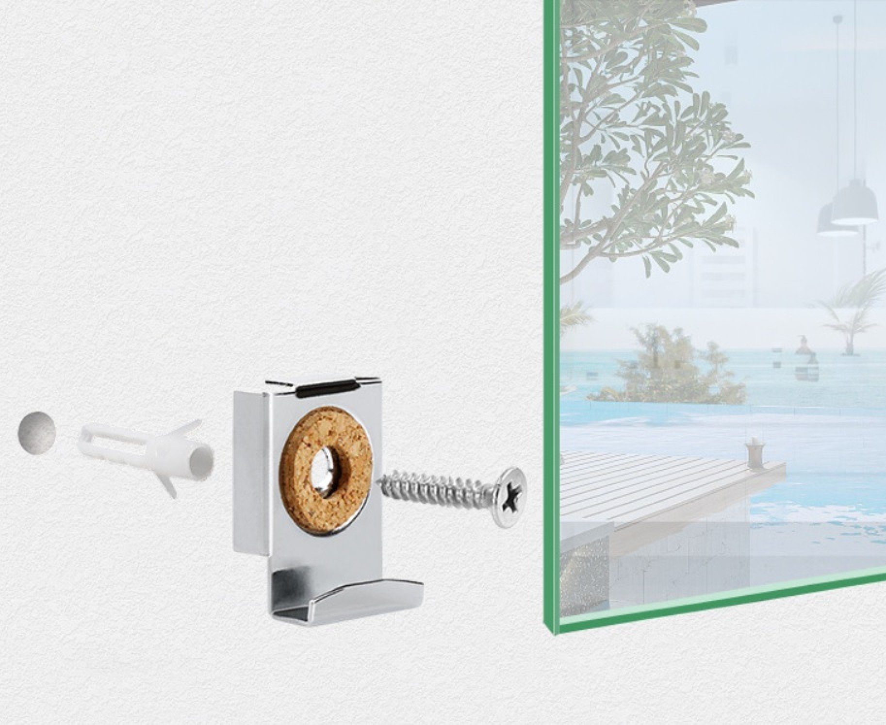 BAYLI Regal Spiegelaufhängung Clips Set mit Dübel und Schrauben, 4 Stück - günstig online kaufen