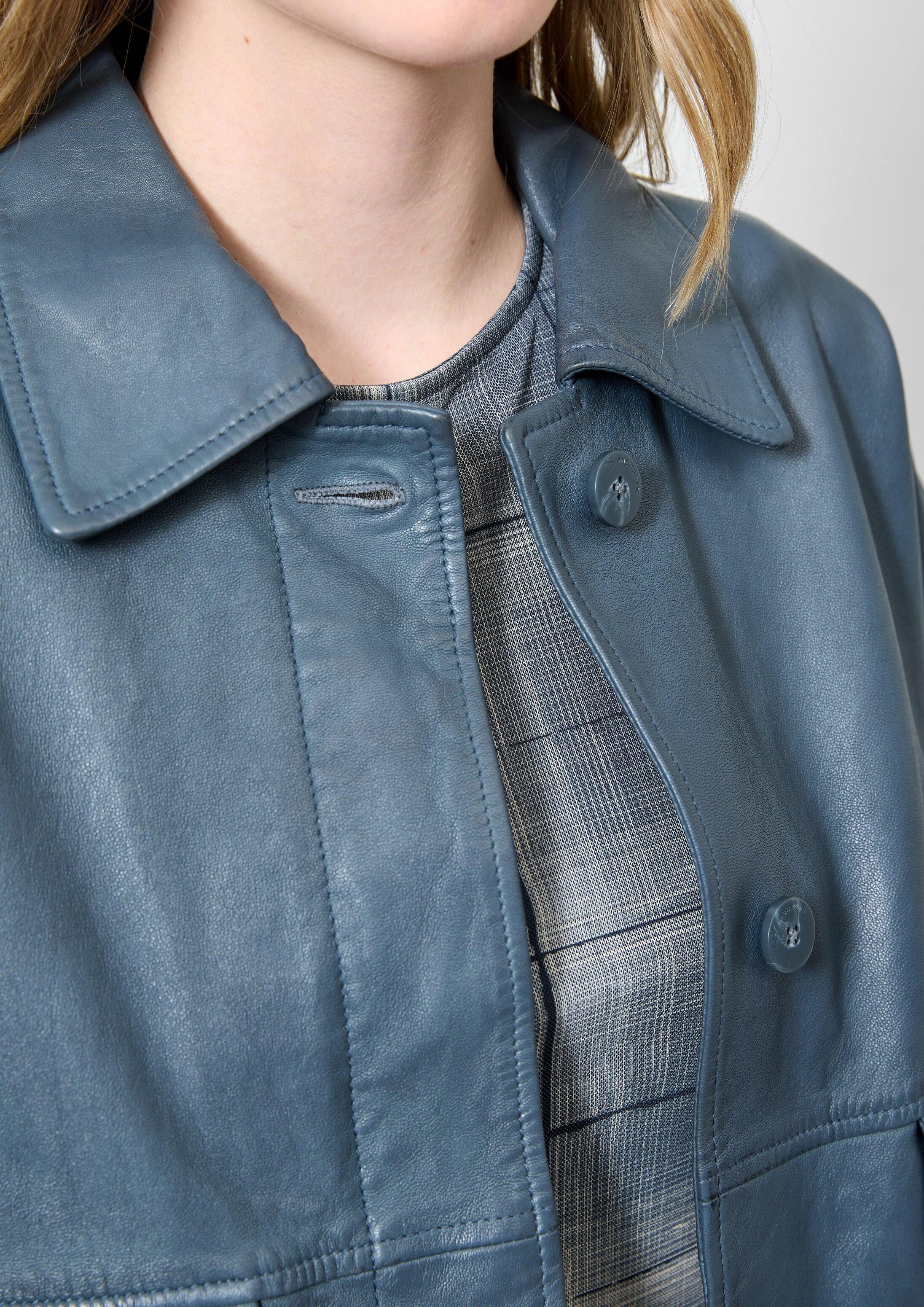 QS Funktionsjacke Outdoor-Jacke Echtlederjacke mit Pattentaschen – Bild 4 von 5