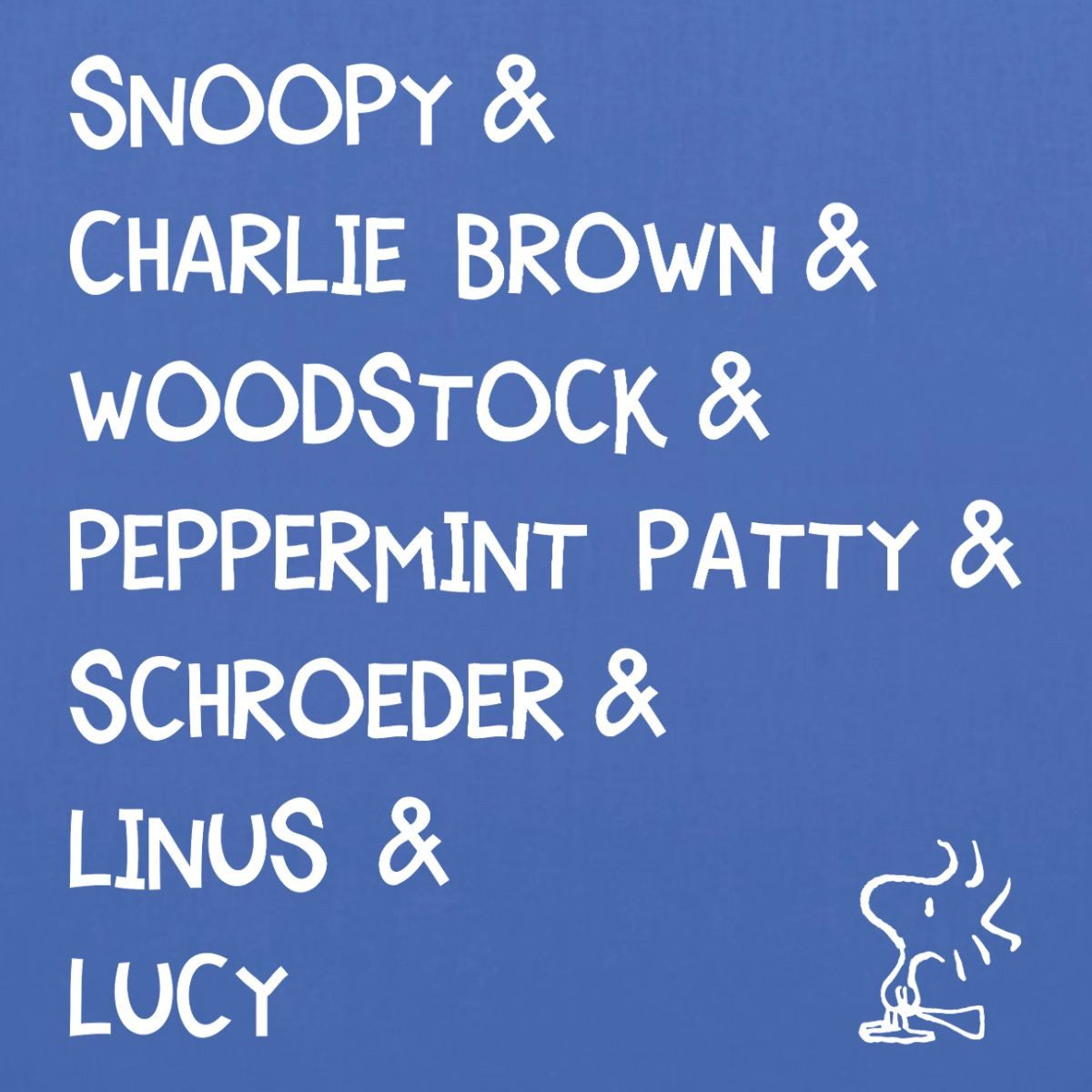Spreadshirt Henkeltasche Peanuts Snoopy & Charlie Brown & Woodstock Charaktere Stoffbeutel (1-tlg)