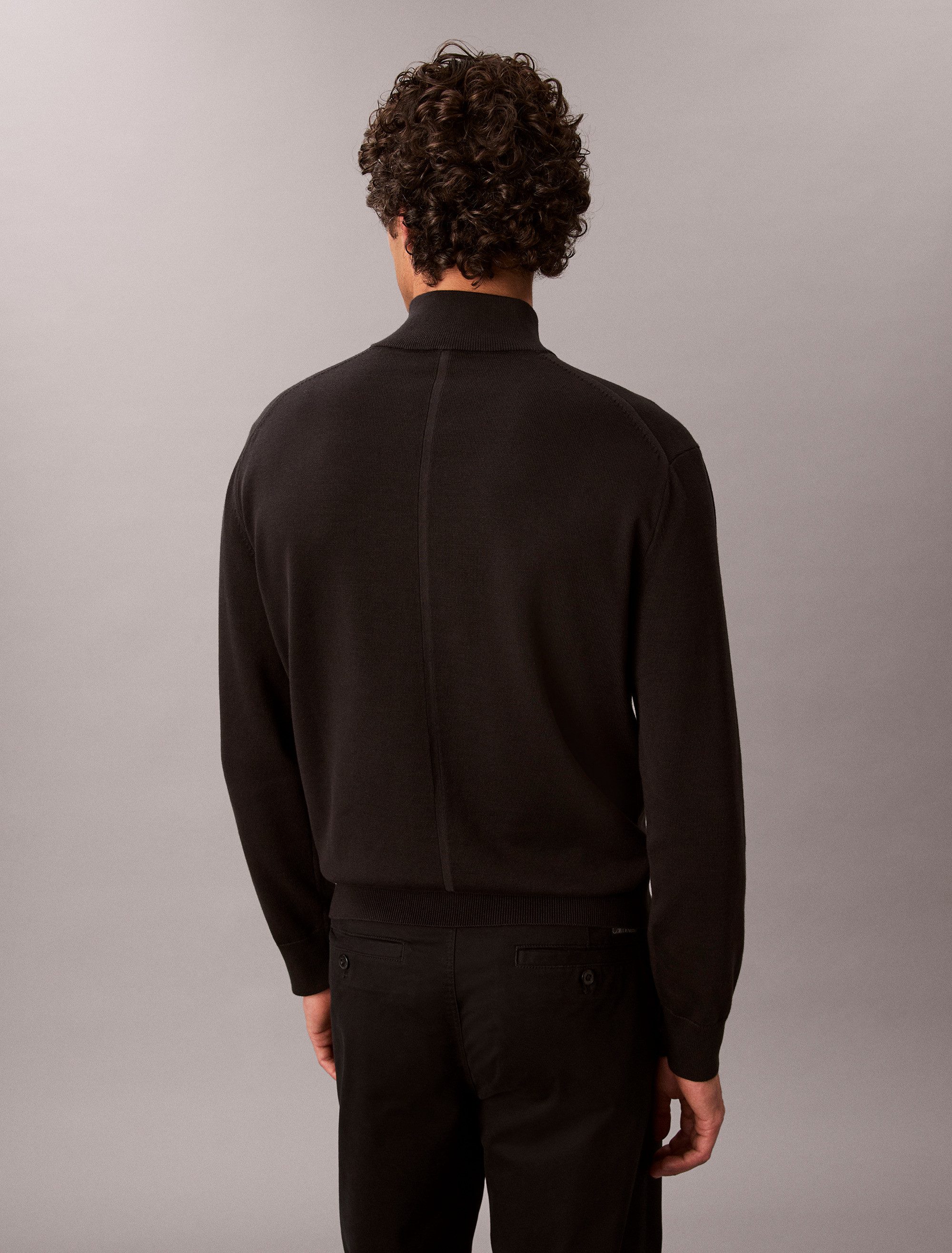 Calvin Klein Strickpullover Stehkragen mit Reißverschluss, Regular fit