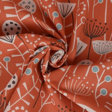 Stoff Fryett`s Dekostoff Baumwollstoff Blumen abstrakt orange 138cm