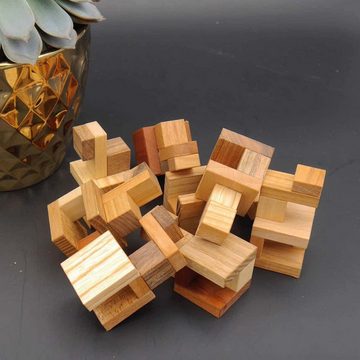 ROMBOL Denkspiele Spiel, Knobelspiel PERISCOPES - kniffliges 3D-Puzzle, Holzspiel