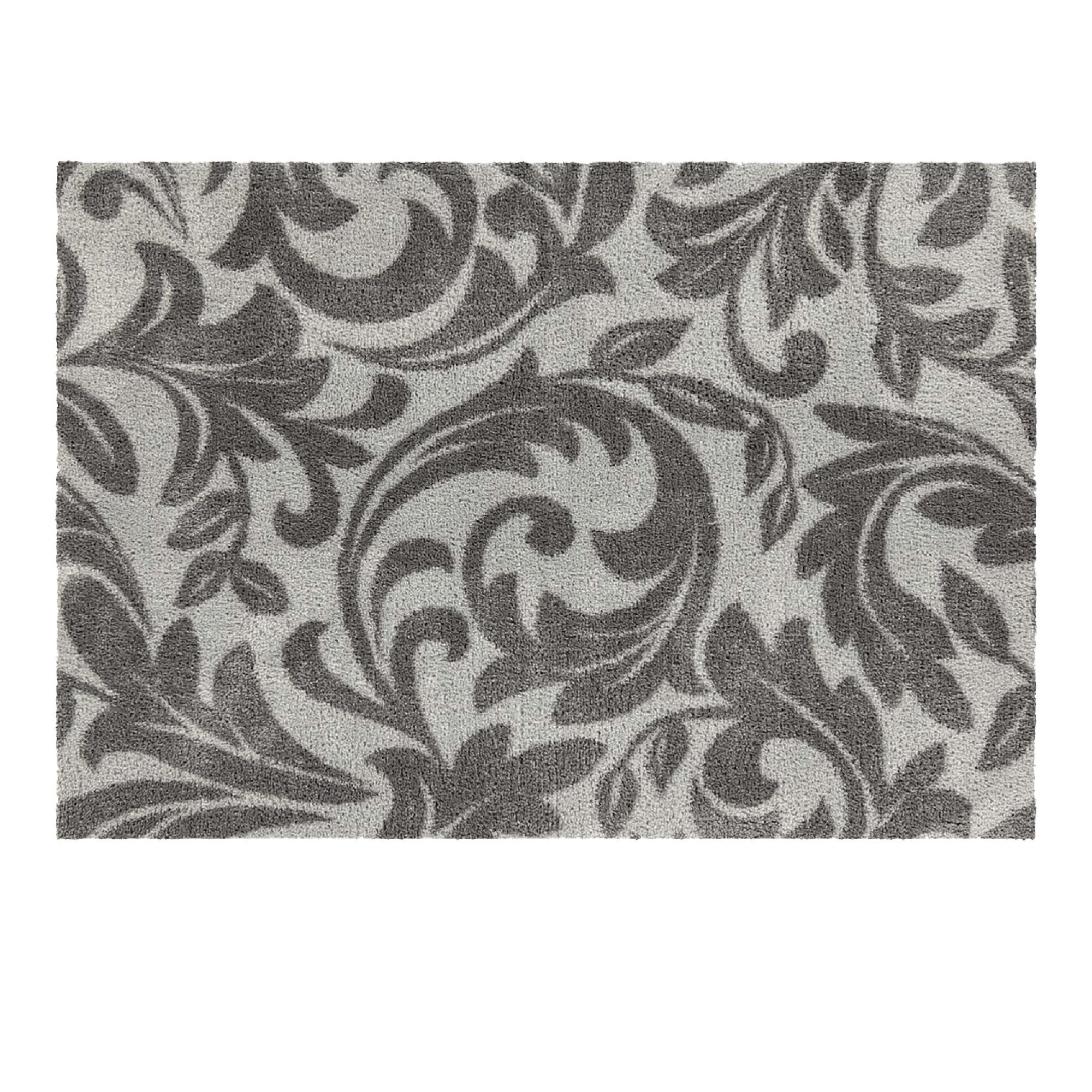 akzente Fußmatte Feel Lavender Ornament silver, Rechteckig, Höhe: 6 mm, 50x70 cm, Polyester, Latex, rutschfest, saugfähig, Schmutzfänger