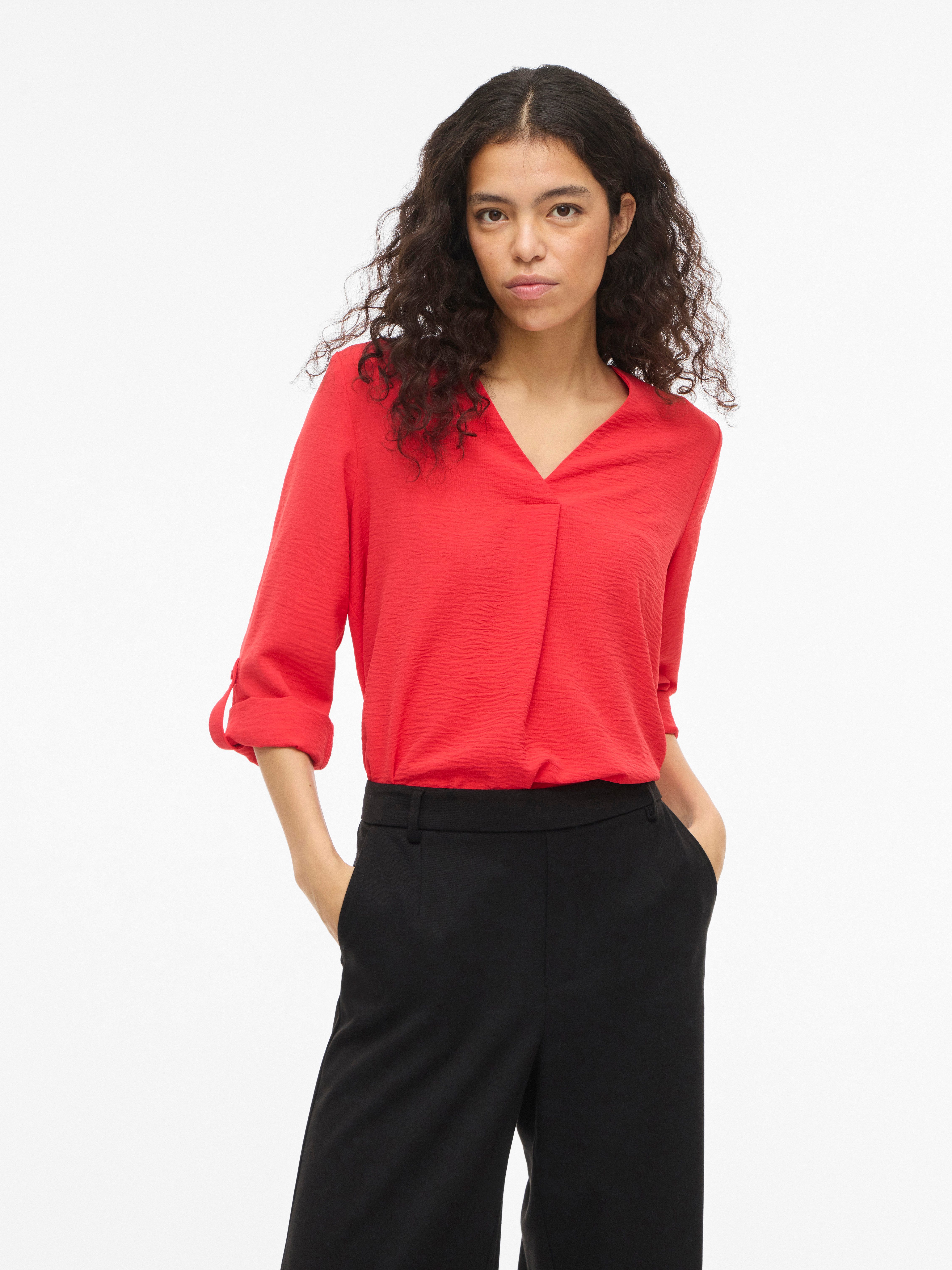 Vila Blusenshirt VIJOSA 3/4 V-NECK TOP - NOOS günstig online kaufen