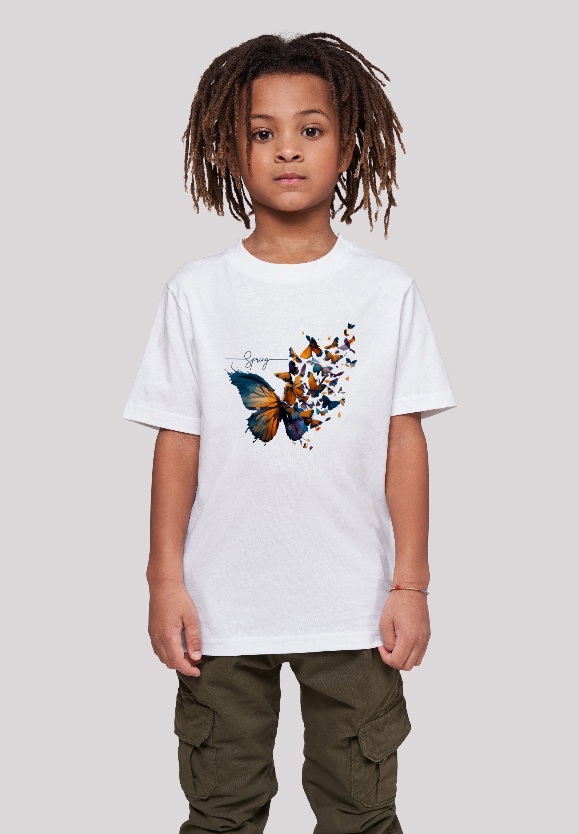 F4NT4STIC T-Shirt Schmetterling Frühling Tee Unisex Print