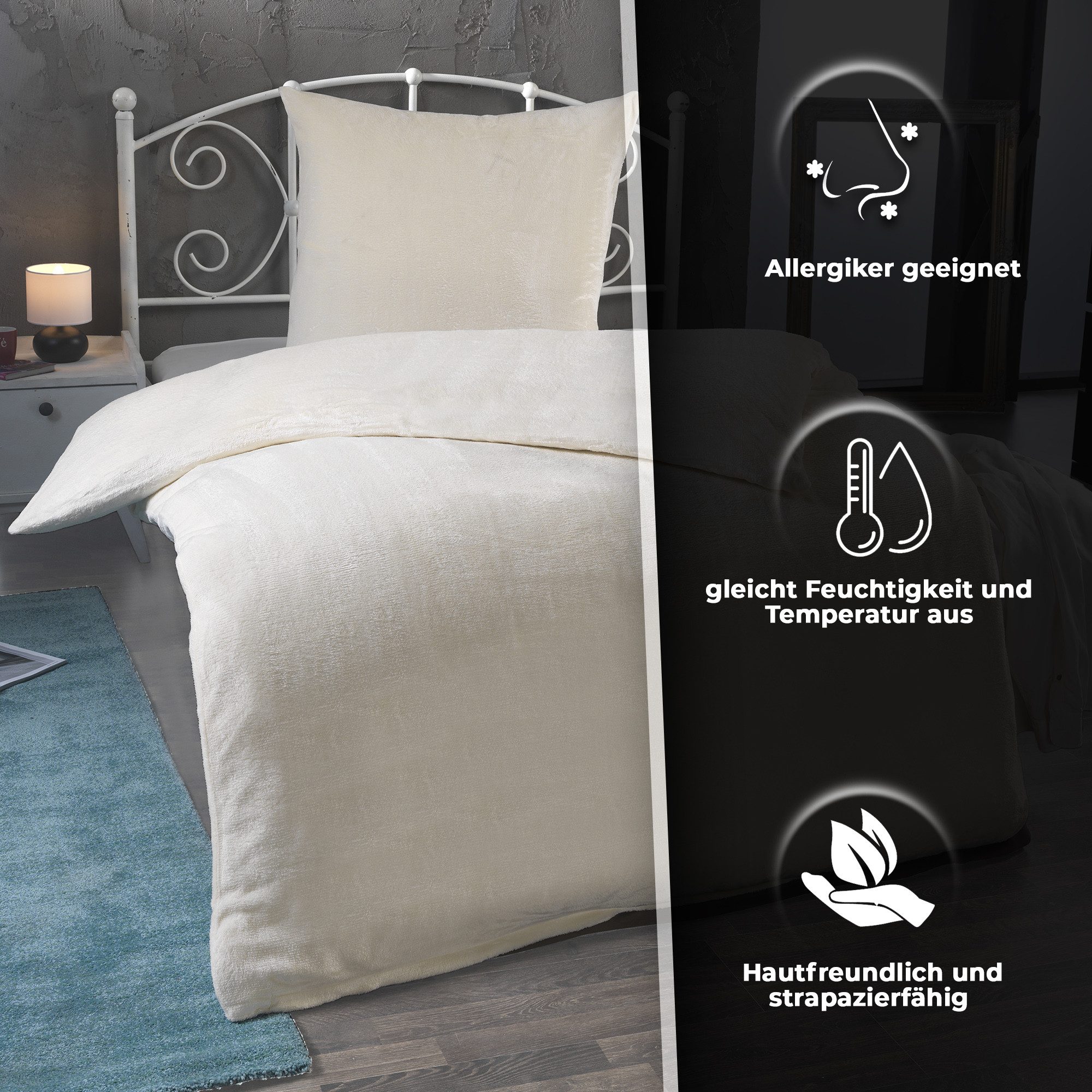 Malika Bettwäsche 135x200 + 80x80 cm Cashmere Touch Bettwäsche, atmungsakti günstig online kaufen