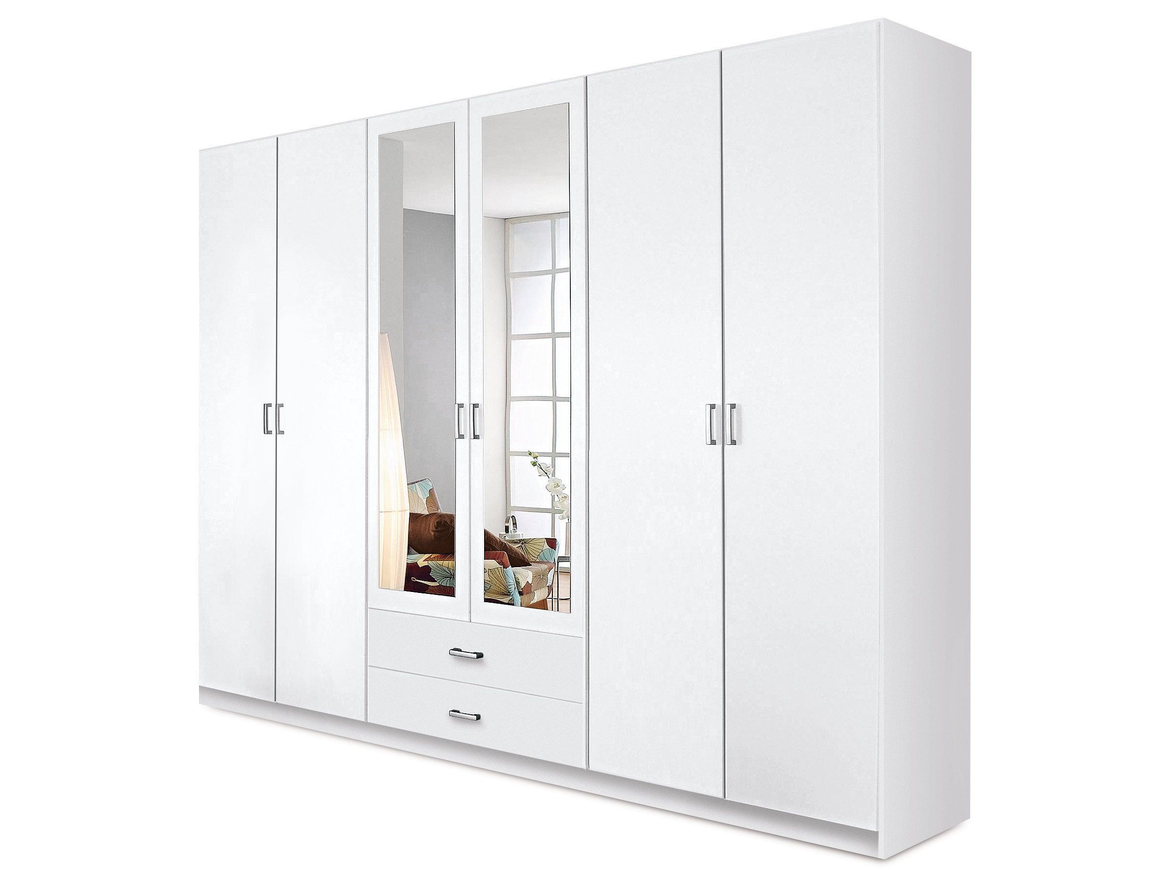 HARPER Kleiderschrank Kleiderschrank HARPER ROM BHT 271x212x54 cm weiß Drehtürenschrank