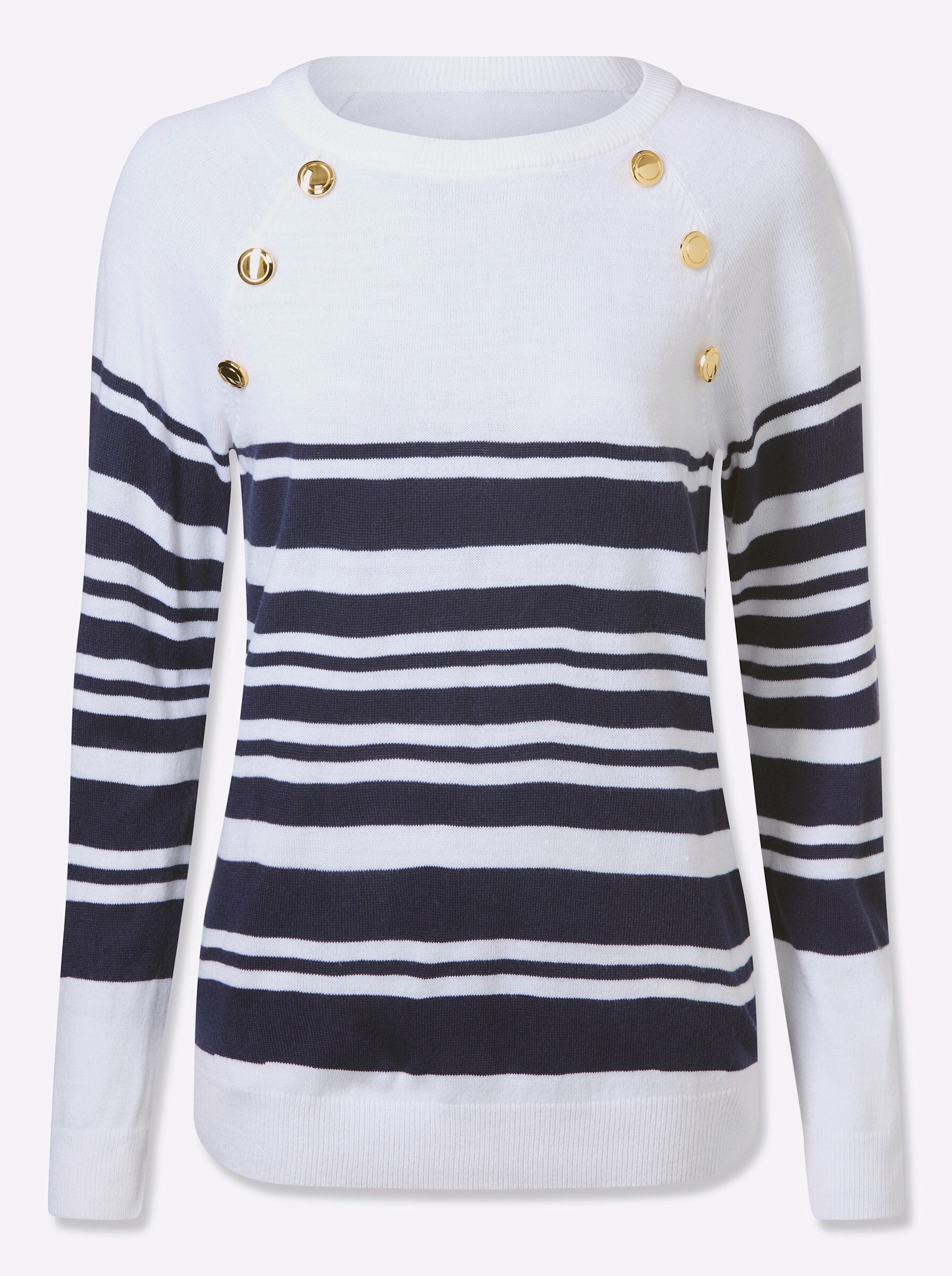 Sieh an! Strickpullover Ringel-Pullover Langarm Jersey