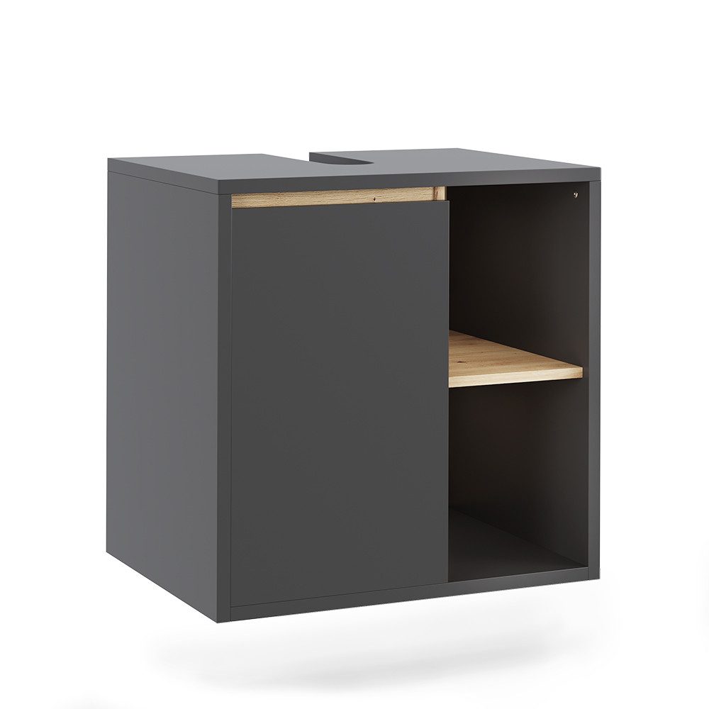 Vicco Waschbeckenunterschrank Viola, Grau/Artisan, 60 x 60 cm mit offenen R günstig online kaufen