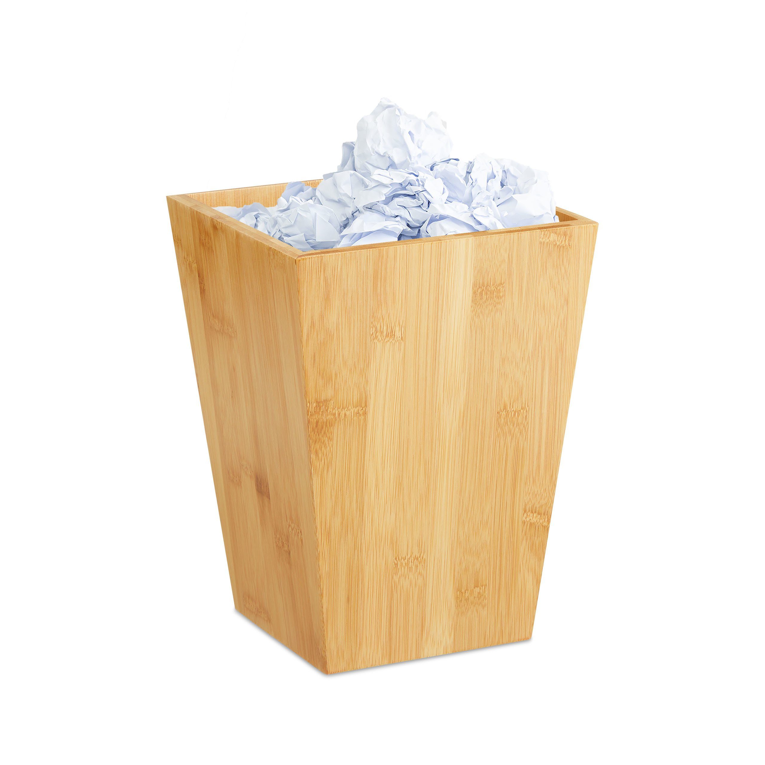 relaxdays Papierkorb »Papierkorb Bambus«, Mehr Ordnung: Sammeln Sie Ihren  Papiermüll in dem Büropapierkorb - Abfallbehälter fasst ca. 6 Liter online  kaufen | OTTO