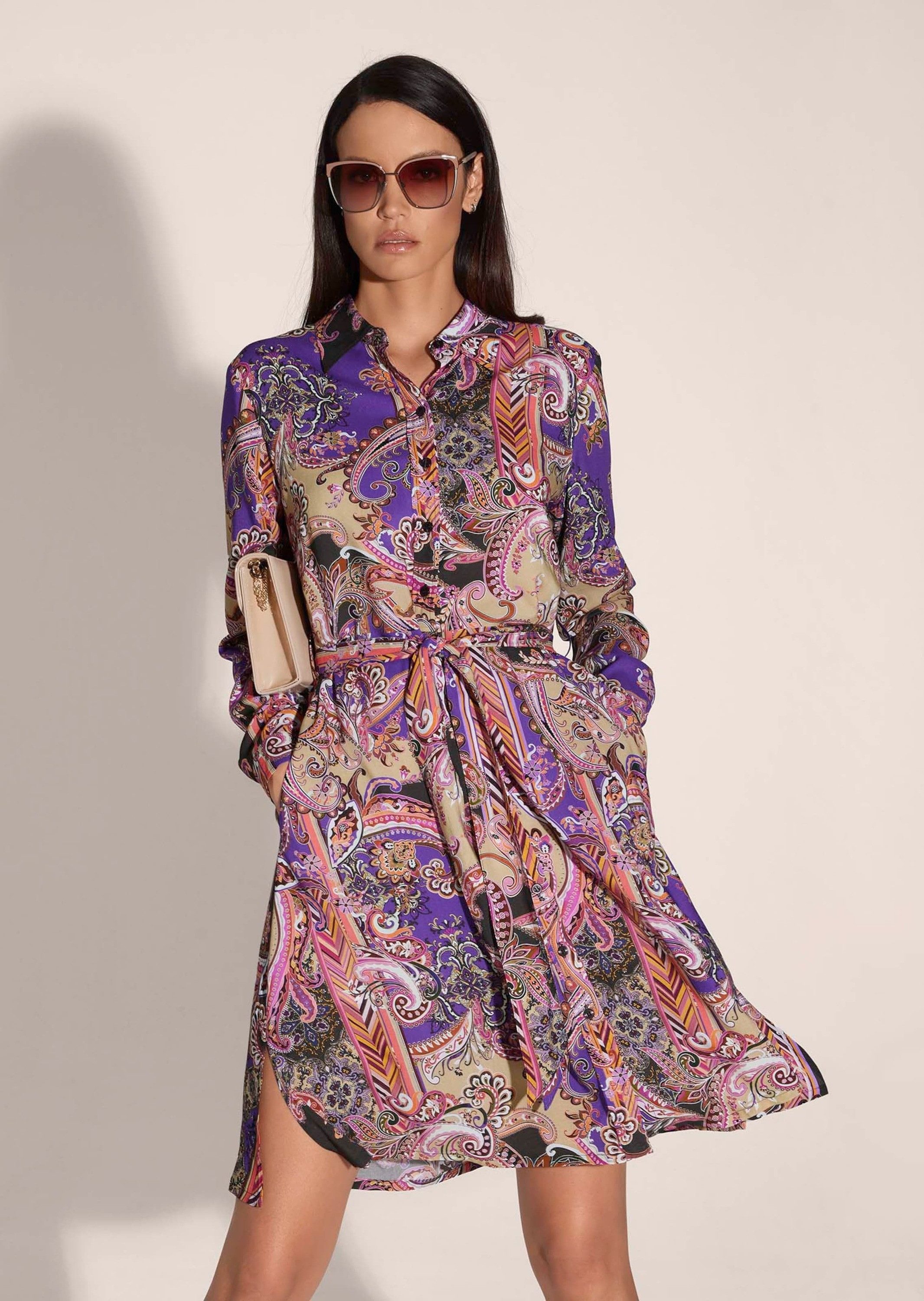 MADELEINE Midikleid Schwungvolles Sommerkleid mit Unikat-Print