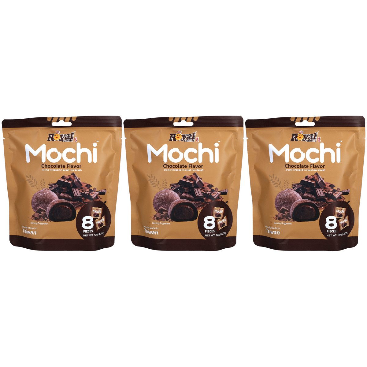 Royal Family Kuchen, Royal Family Mochi Chocolate mit Creme einzeln verpackt 120g 3er Pack