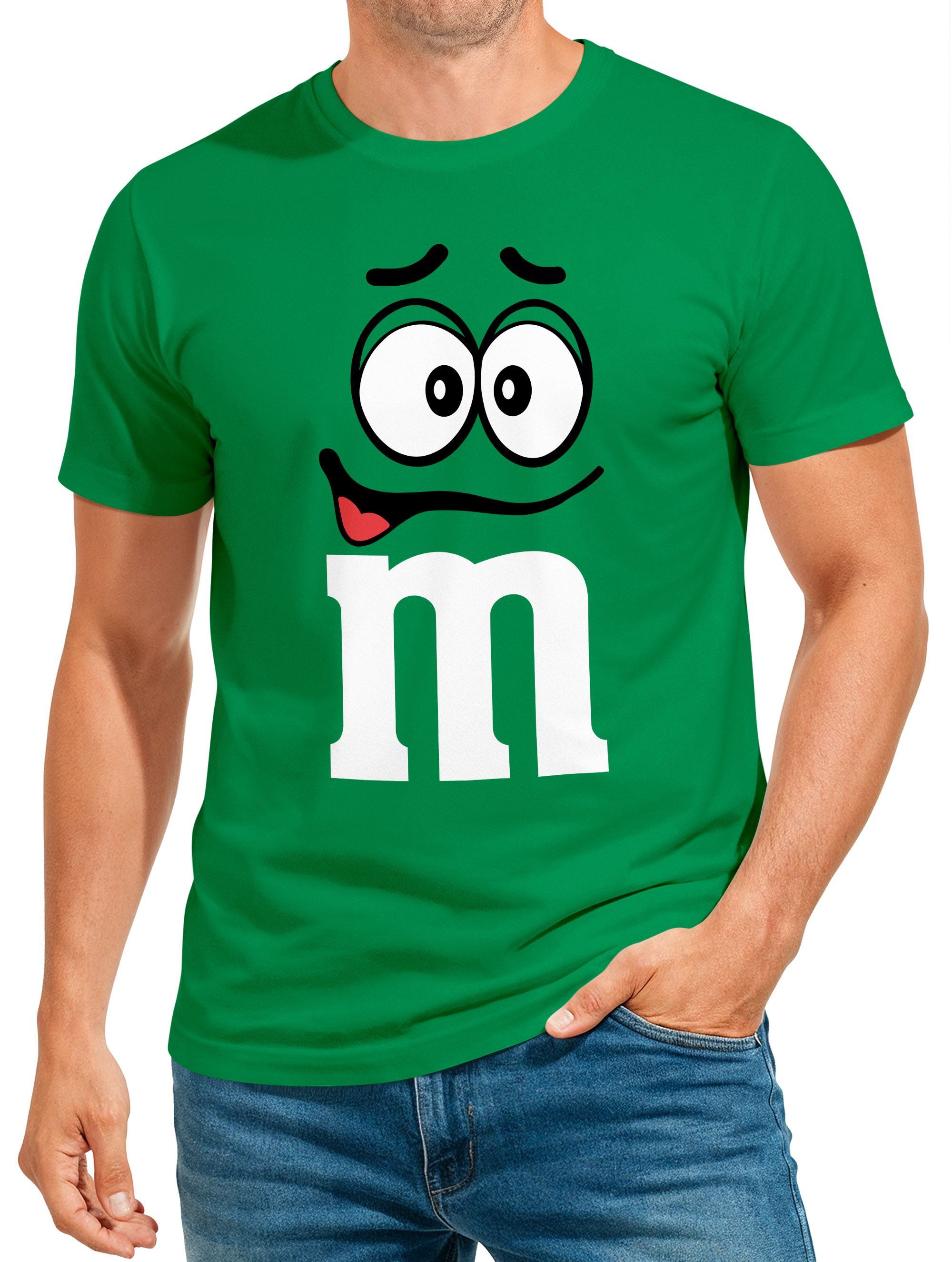 MoonWorks Print-Shirt Herren T-Shirt Fasching Karneval M Aufdruck Gruppenkostüm Verkleidung mit Print