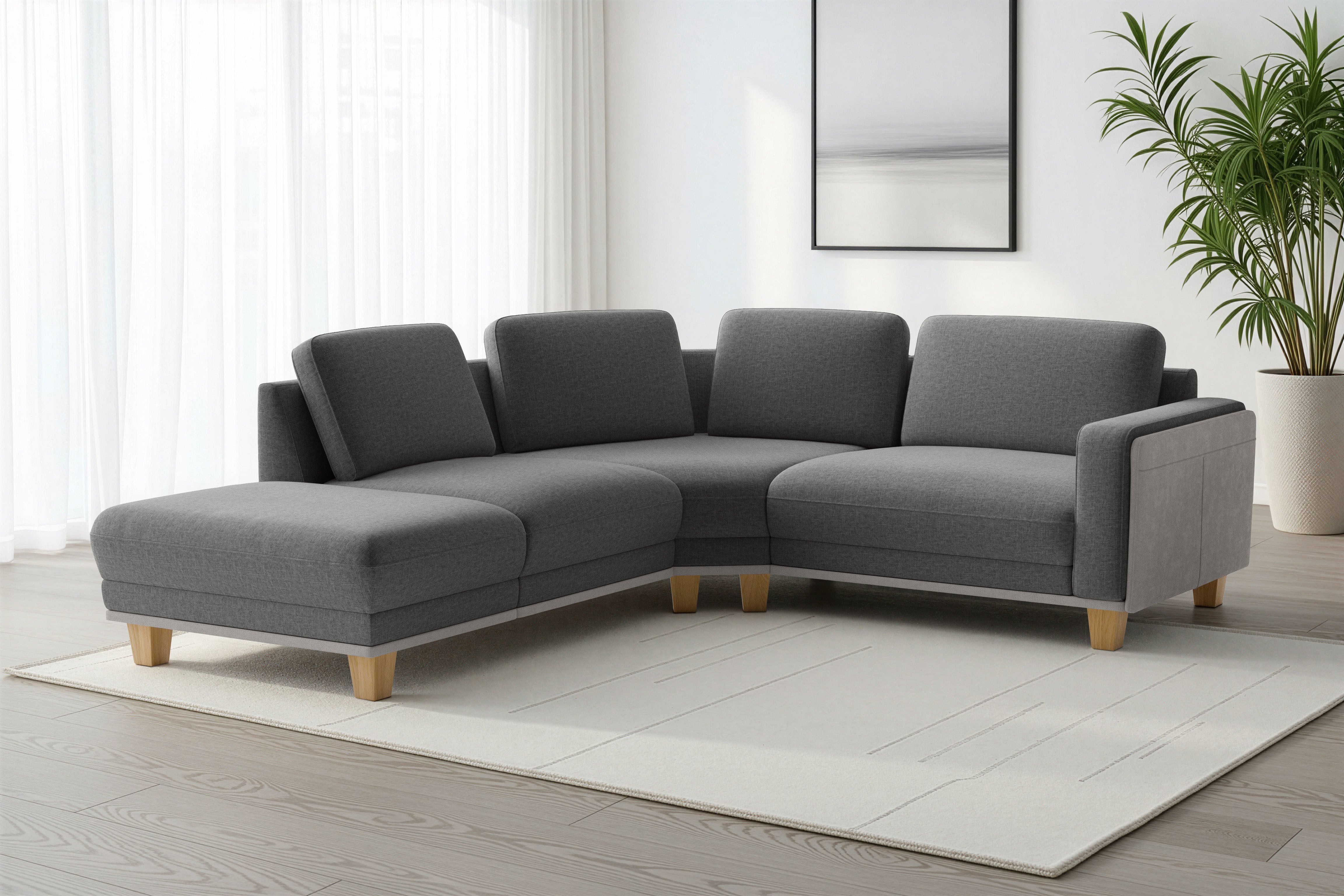 sit&more Ecksofa Concept, Modernes Sofa in drei Fußfarben zur Auswahl