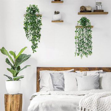 Kunstpflanze Künstliche Pflanze Topf, hängende Simulation Eukalyptus Greenery Set, Rouemi, 2 Stück( 55cm lang, 10cm breit)