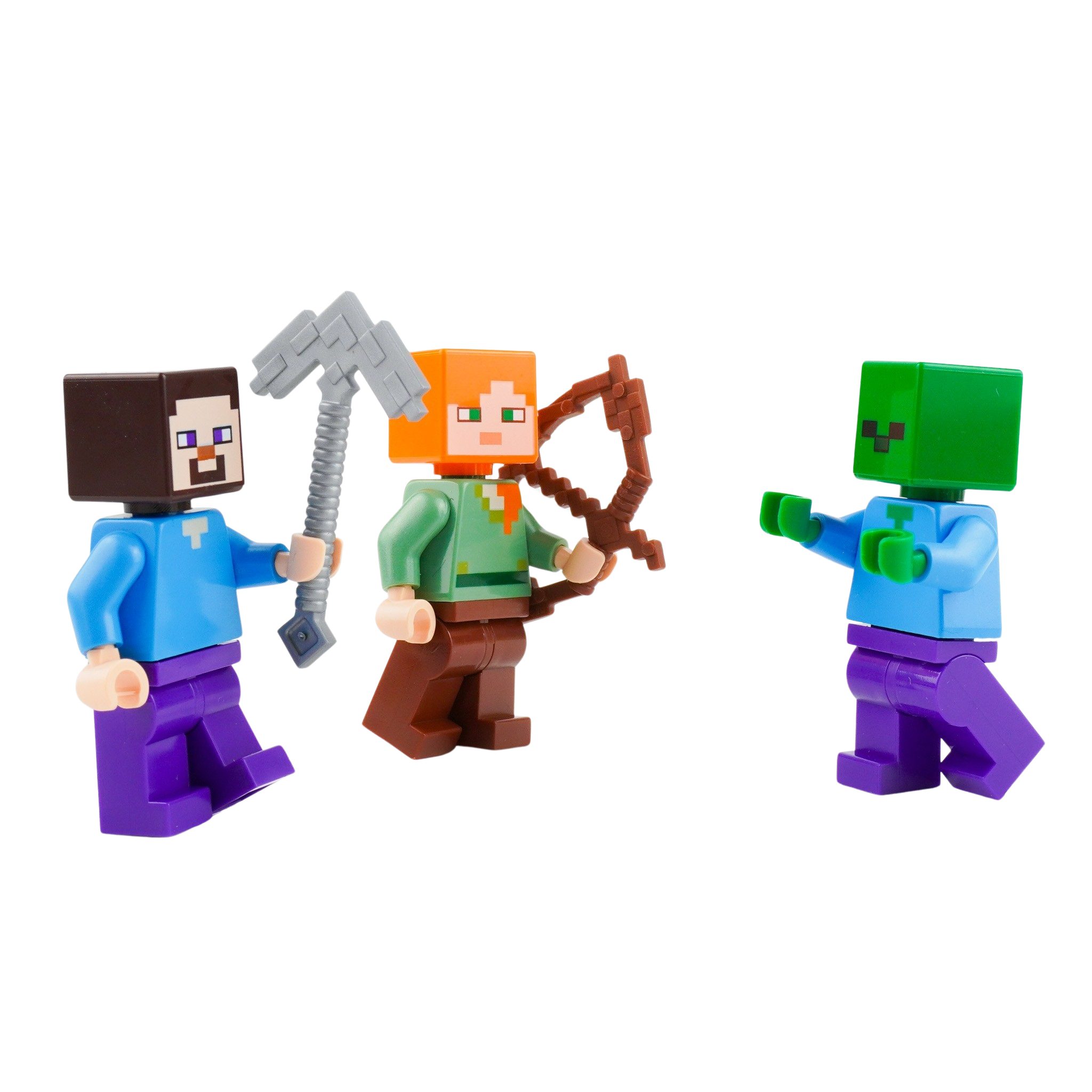 LEGO® Minecraft Minifiguren-Set Steve & Alex vs. Zombie - 3 Figuren Spielbausteine