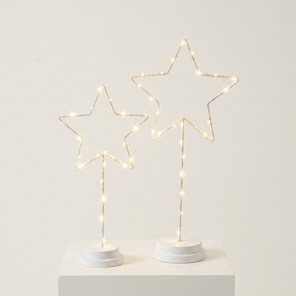 Home-trends24.de Weihnachtsfigur LED Deko Stern 2er Set Fensterdeko Weihnachtsdeko Sterne (2 St)