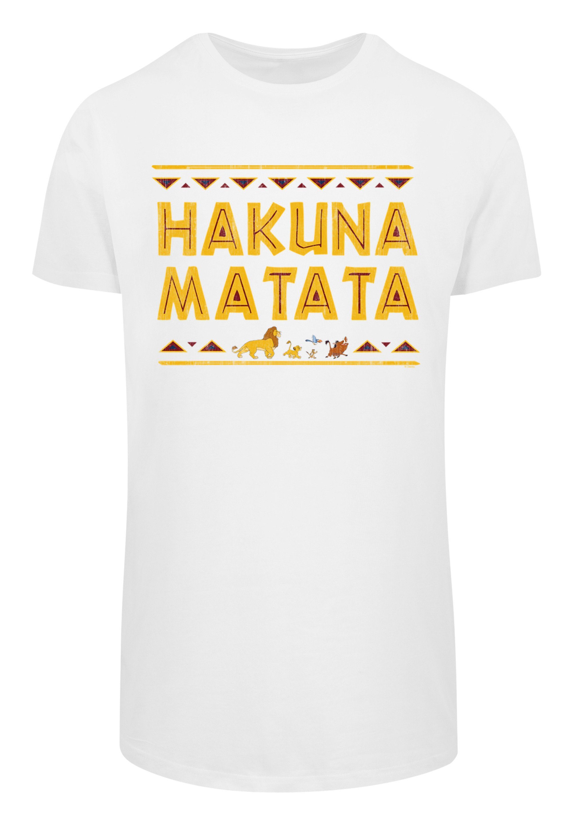 weiß F4NT4STIC König Matata' Print T-Shirt Löwen Hakuna der
