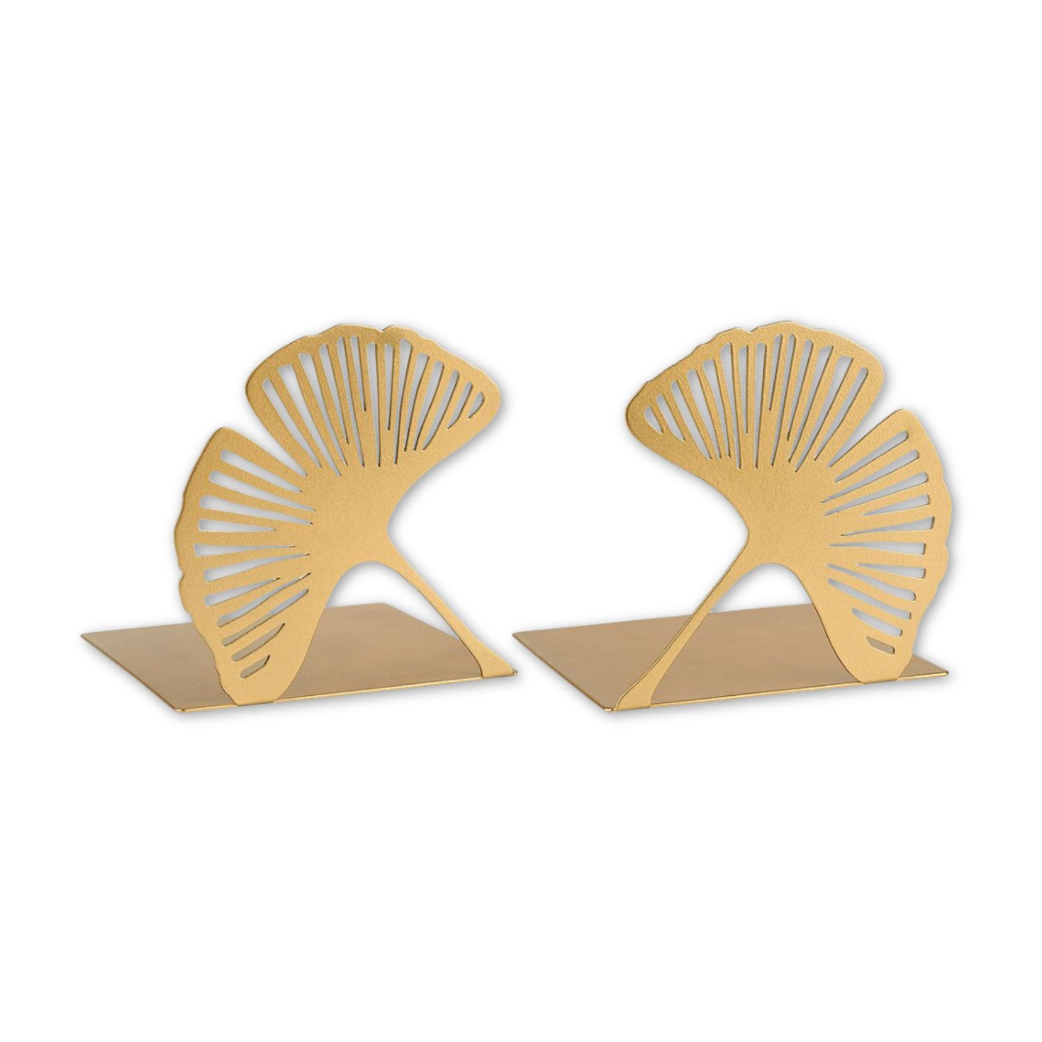 Moses. Verlag Buchstütze Ginkgo Metall goldfarben 2er Set für Bücherregale