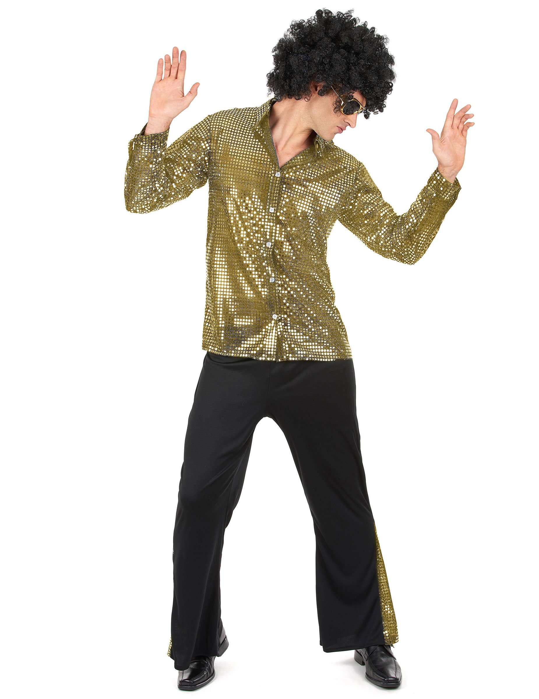 Kostüm Disco Kostüm für Herren gold-schwarz