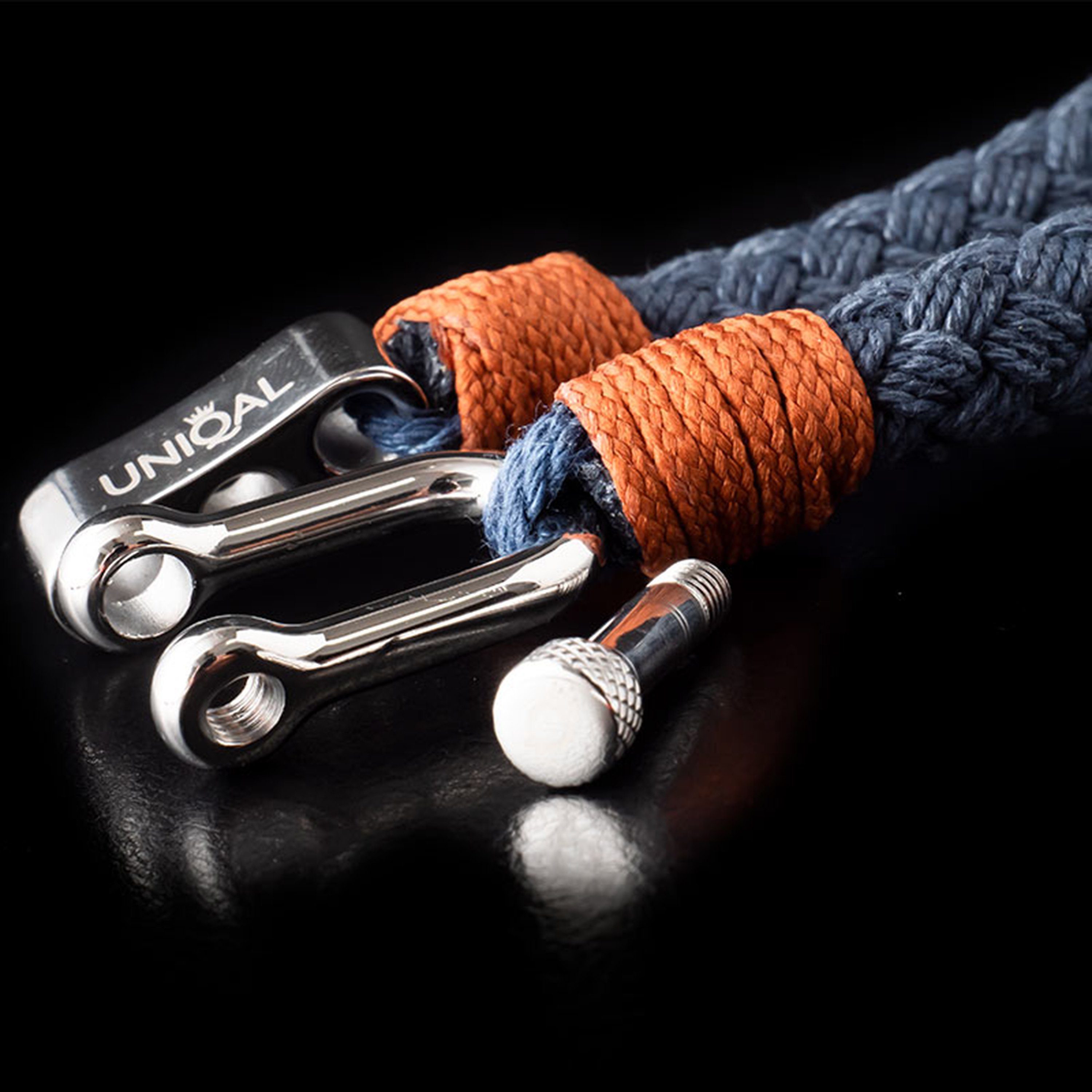 UNIQAL.de Style, Segeltau, Segeltau verschluss nautics, aus "TAUWERK" Armband (Edelstahl, Armband Maritime handgefertigt) Schäckel Casual