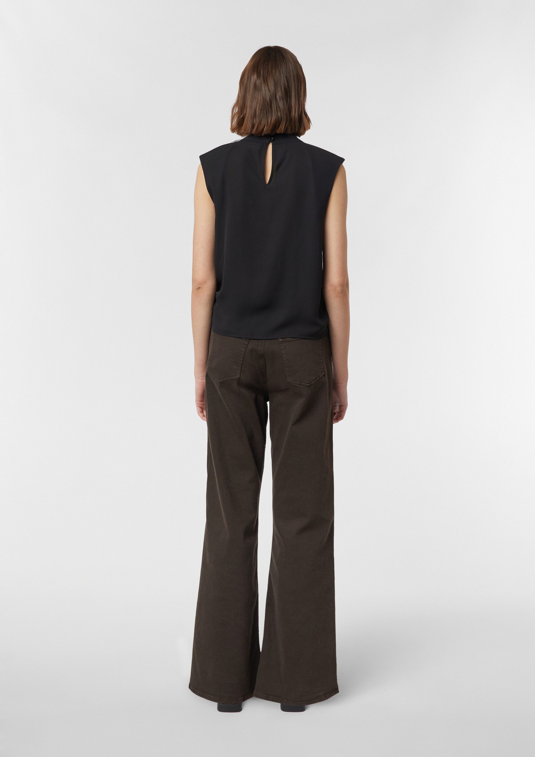 comma Blusentop Bluse Chiffonbluse mit subtilem Schulterpolster