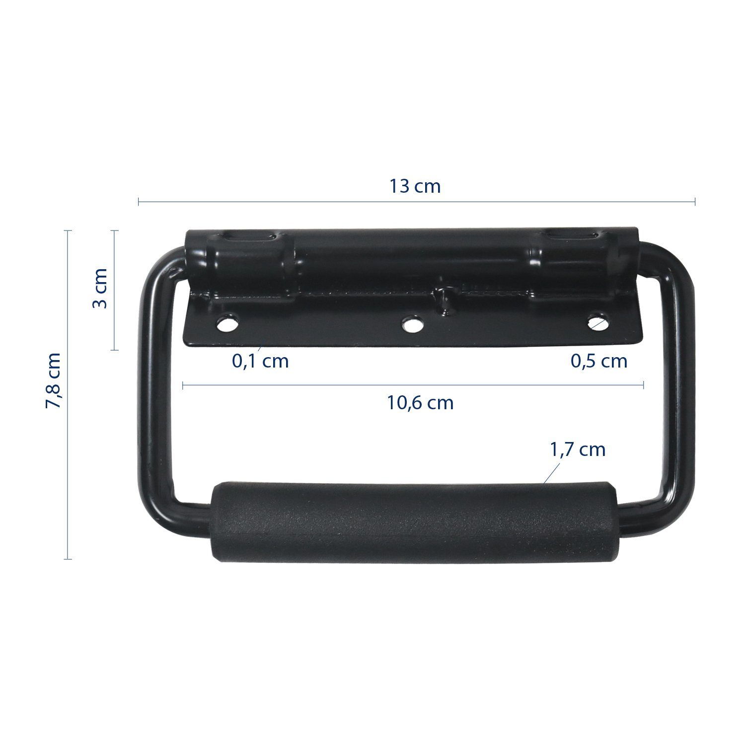 HMF (2er-Set), gefedert, Loch, Möbelgriff 14991-02 schwarz 3 Klappgriff,