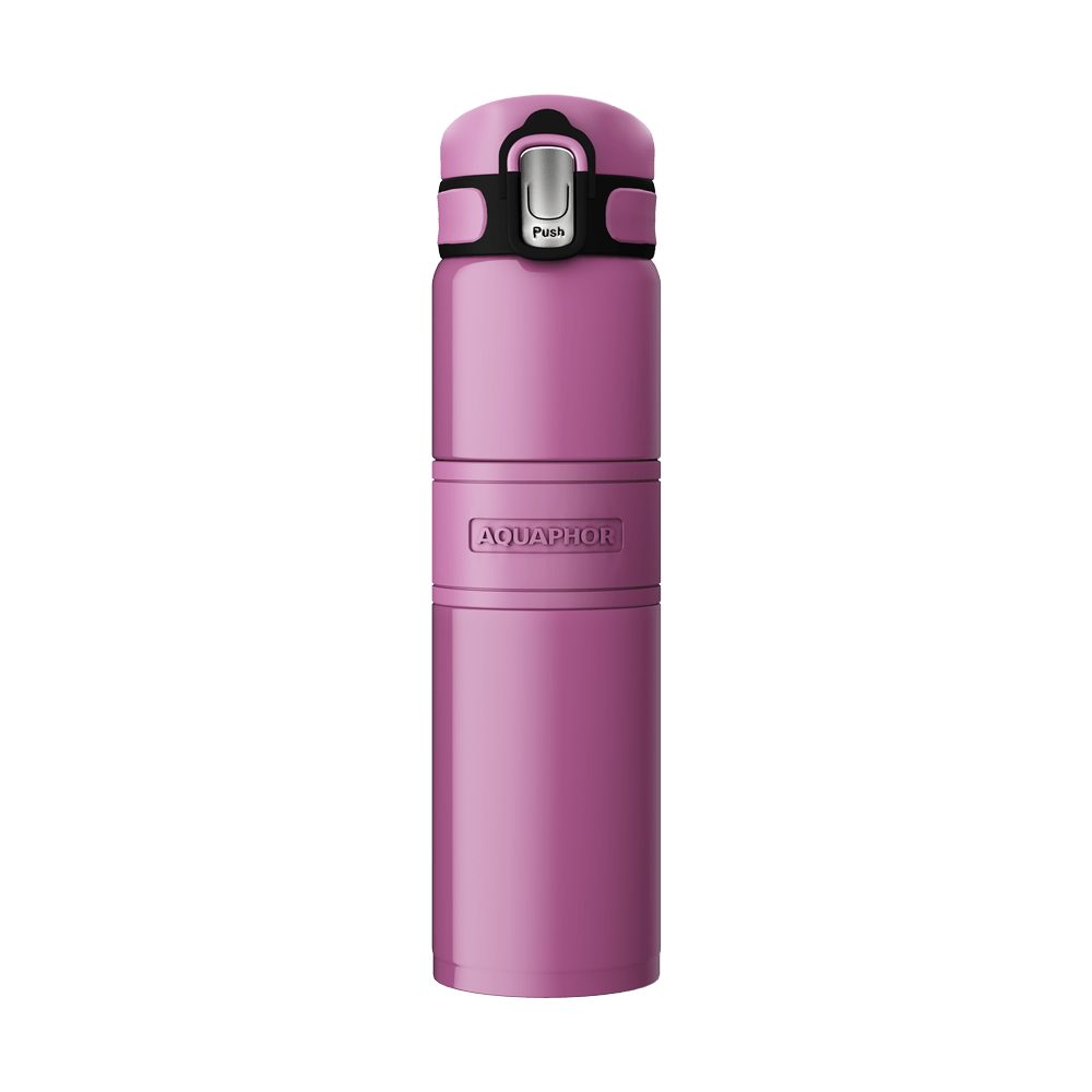Thermoflasche aus Edelstahl 480ml - Edelstahl Trinkflasche ROSA /