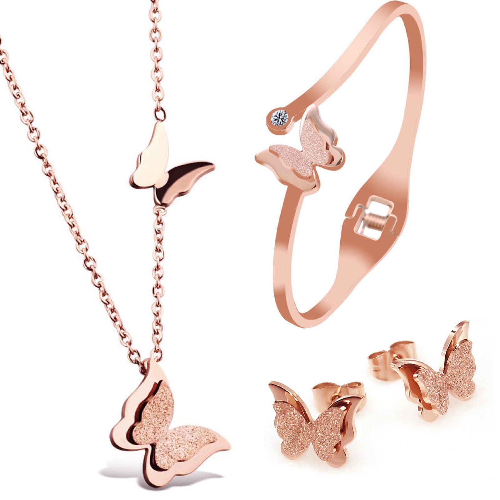 Kim Johanson Schmuckset Schmetterling (Set, 3-tlg), mit Halskette, Ohrsteck günstig online kaufen