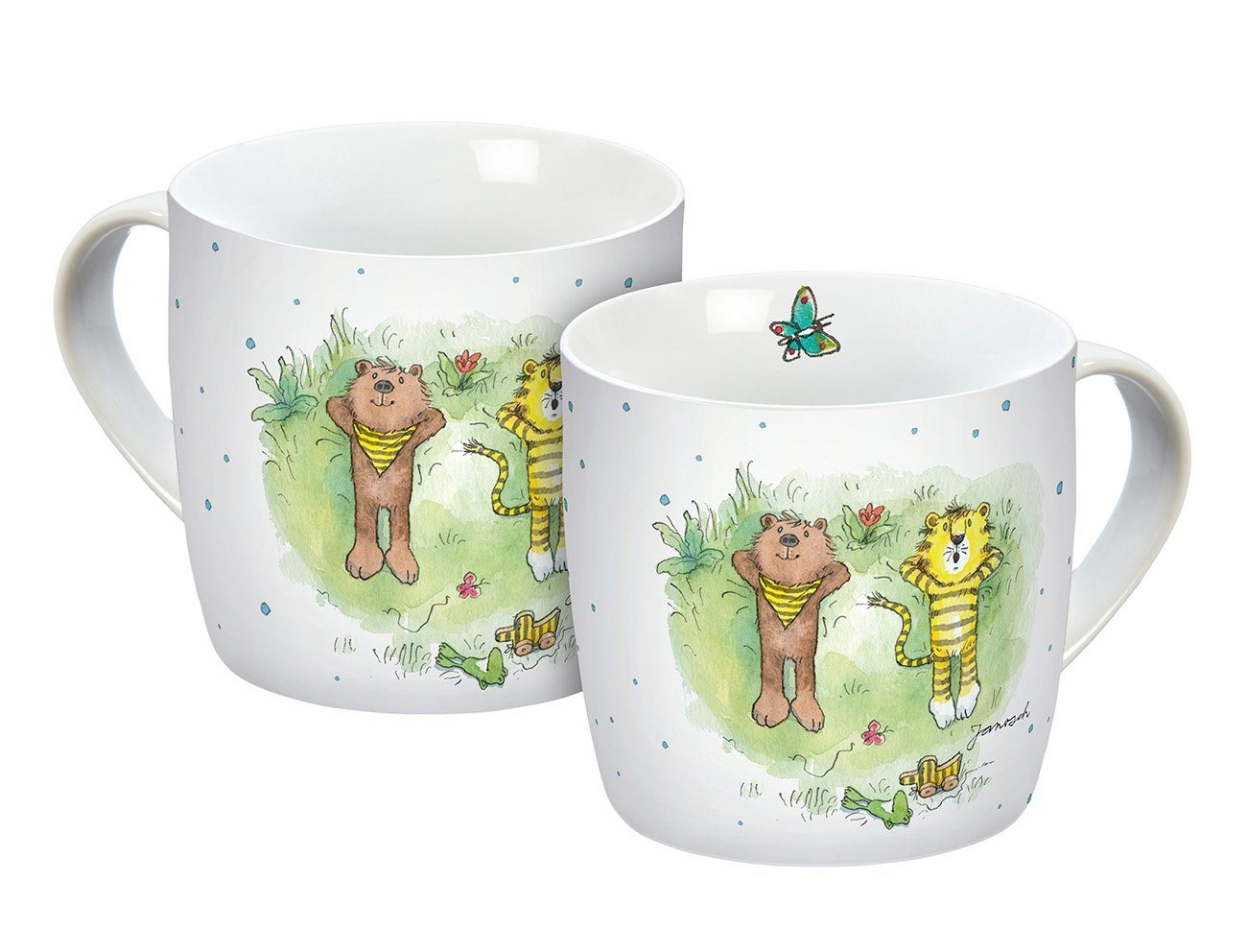 Geda Labels GmbH Tasse Janosch Kids, 1-tlg., Porzellan, Grün, 250ml, spülmaschinengeeignet