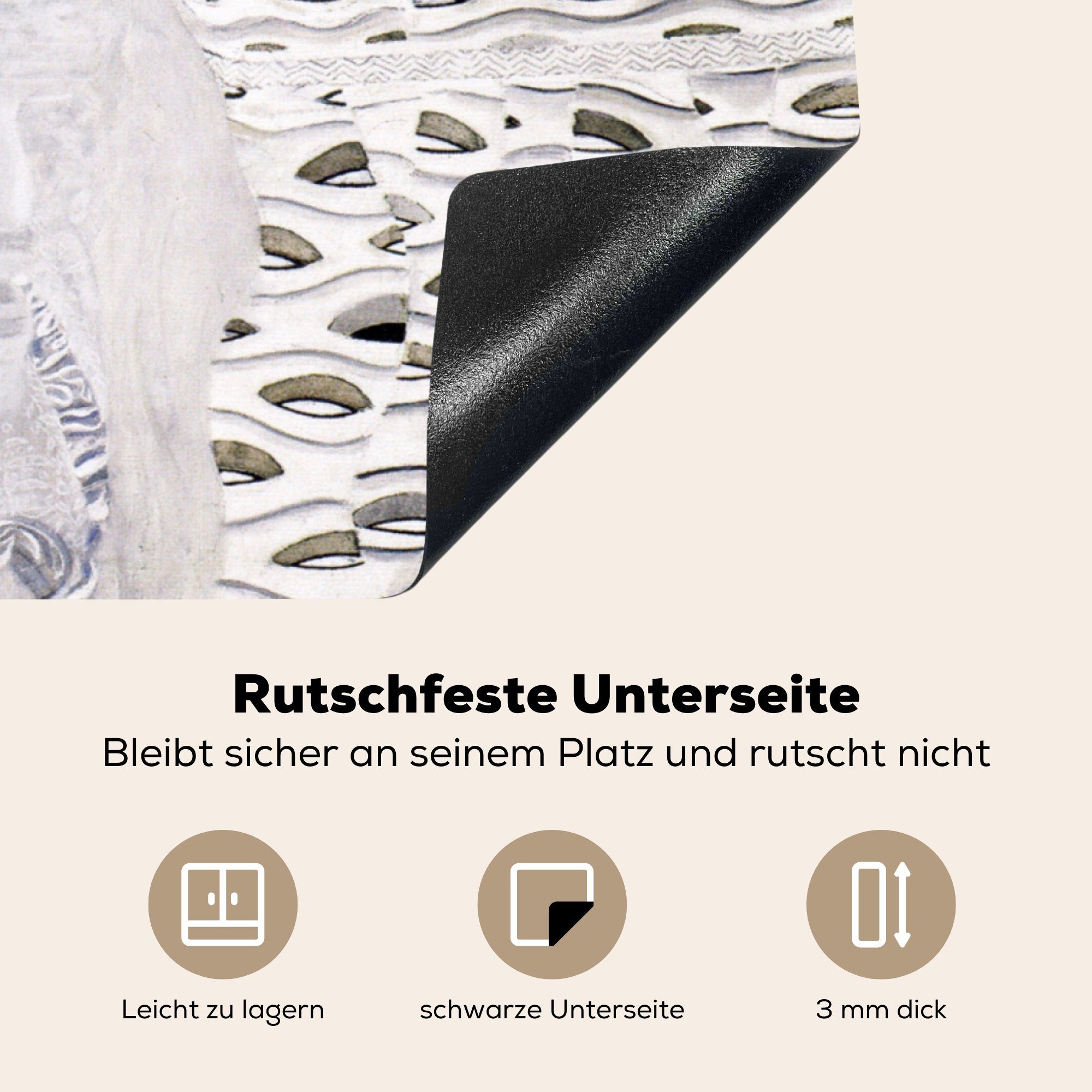 Ceranfeldabdeckung, - küche Arbeitsplatte Klimt, Riedler tlg), für Fritza (1 Herdblende-/Abdeckplatte Vinyl, MuchoWow Gustav 78x78 cm,