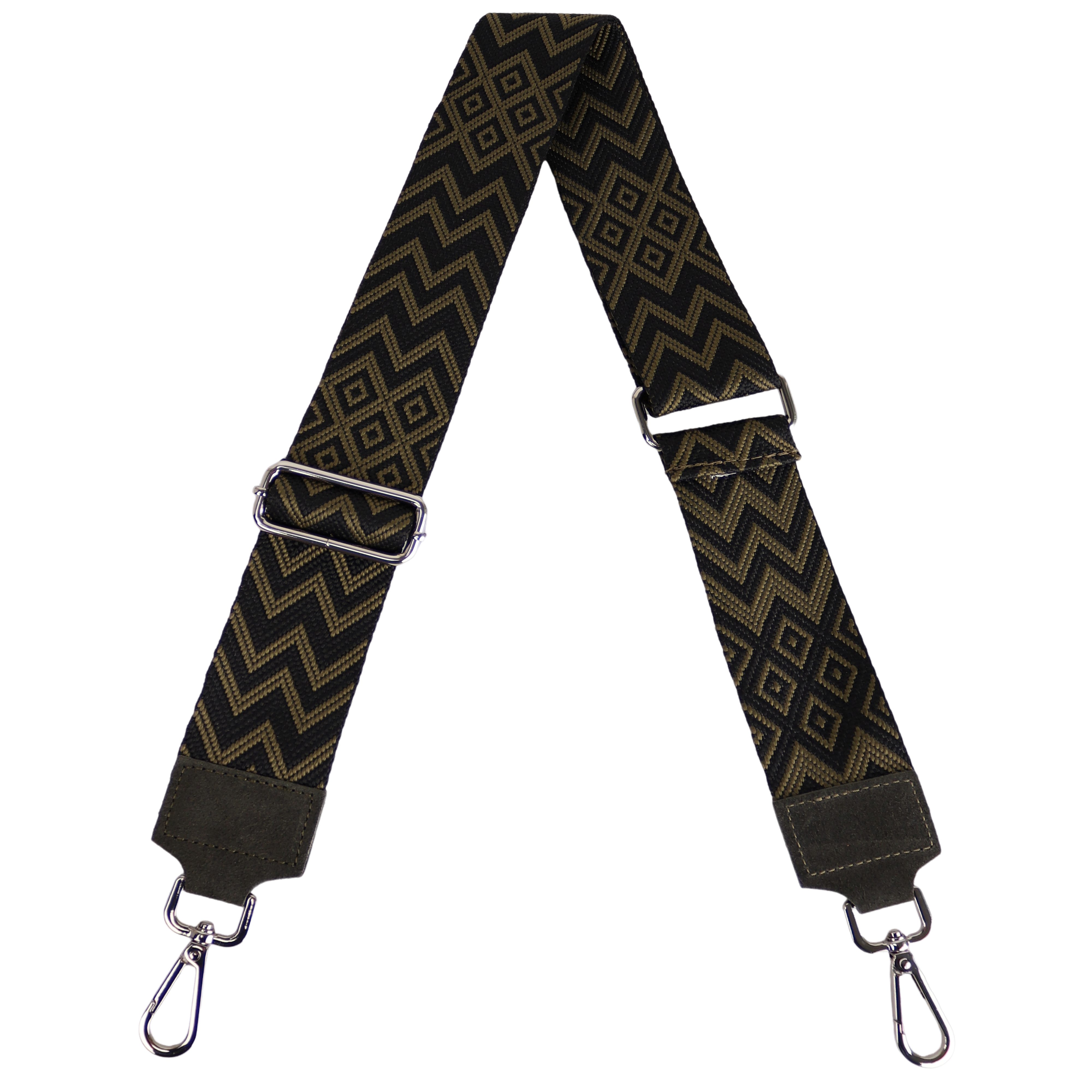 MIRROSI Schulterriemen Made in Italy aus Echtleder Schultergurt für Tasche zum Wechseln (passt perfekt für die Taschen aus Veloursleder) 5cm Breit Bohemian Style, Lederbesatz aus Wildleder