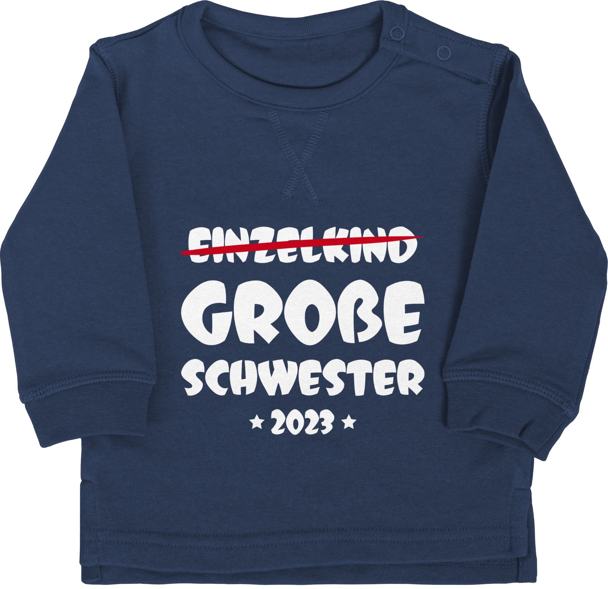 Schwester Große Shirtracer 3 2023 Schwester Sweatshirt Blau Einzelkind Große Navy