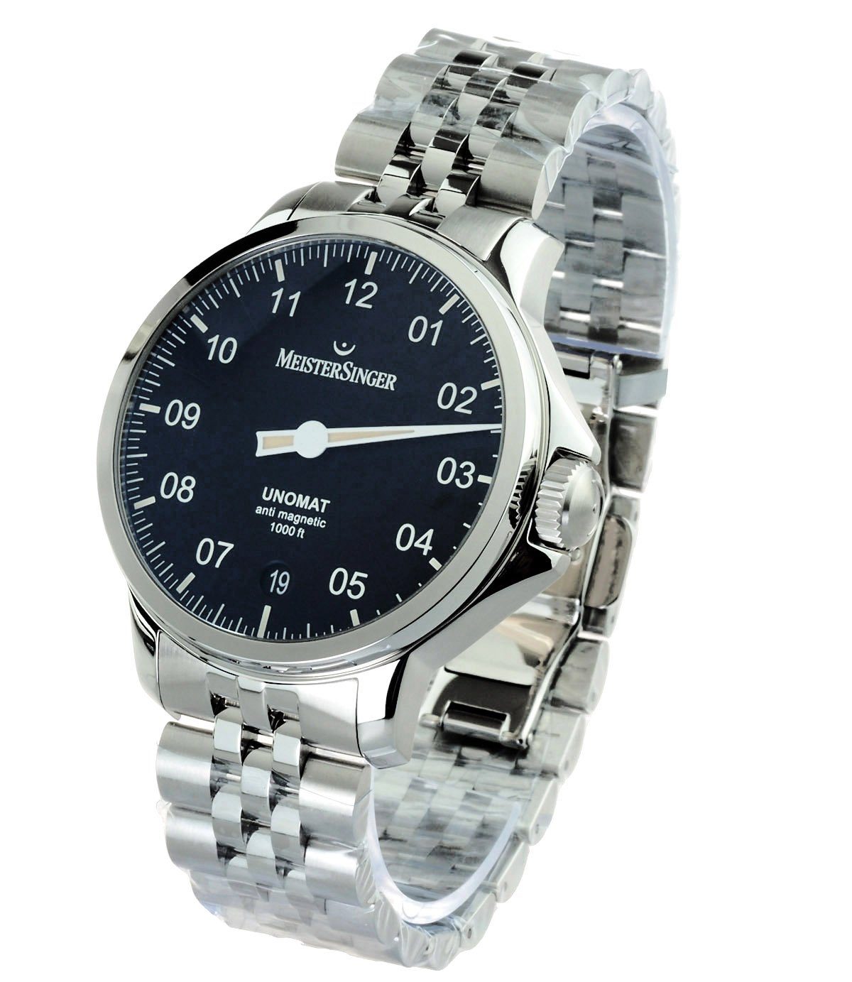 Meistersinger Automatikuhr UUNOMAT 43mm UN902 Herren Uhr Automatik Einzeiger Uhr, Einzeiger Uhr