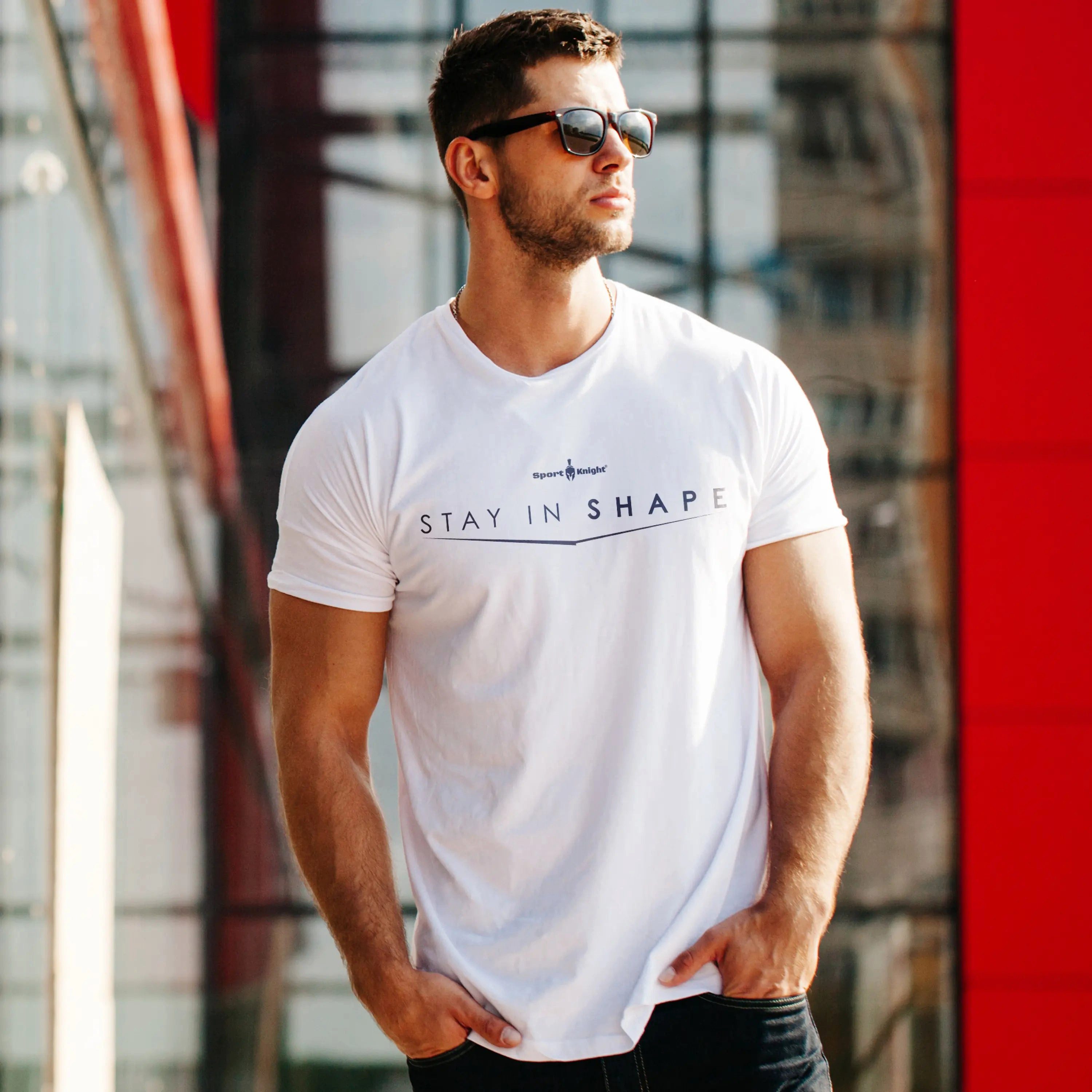 T-Shirt Sport-Knight® Herren Fitness T-Shirt "Stay in Shape"