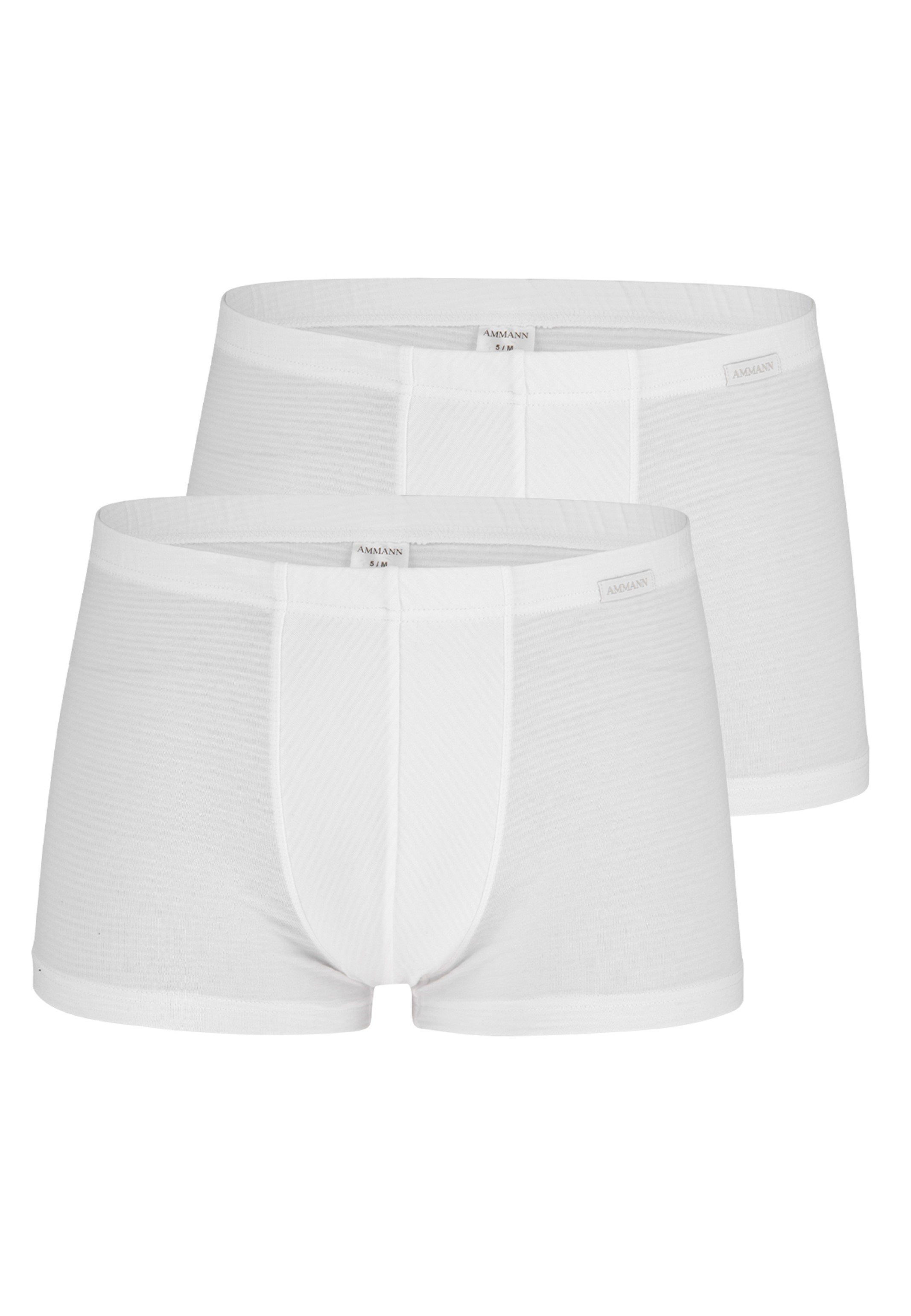 Ammann Retro Boxer 2er Pack Cotton & More (Spar-Set, 2-St) Retro Short / Pant - Ohne Eingriff - Klassische Schnittform Weiß