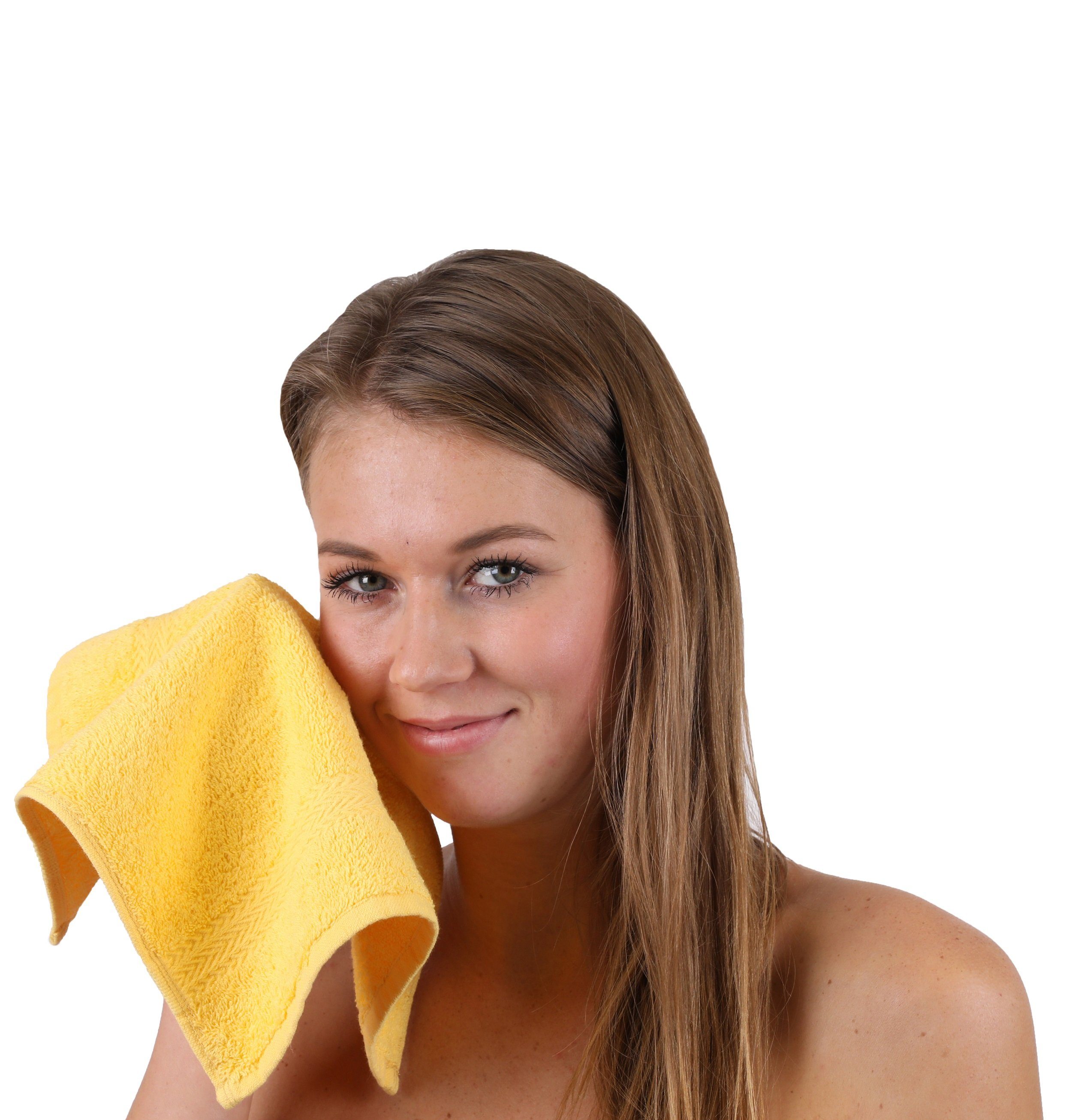 100% gelb 10-TLG. Handtuch Betz und Handtuch-Set Farbe Baumwolle dunkelblau, Set